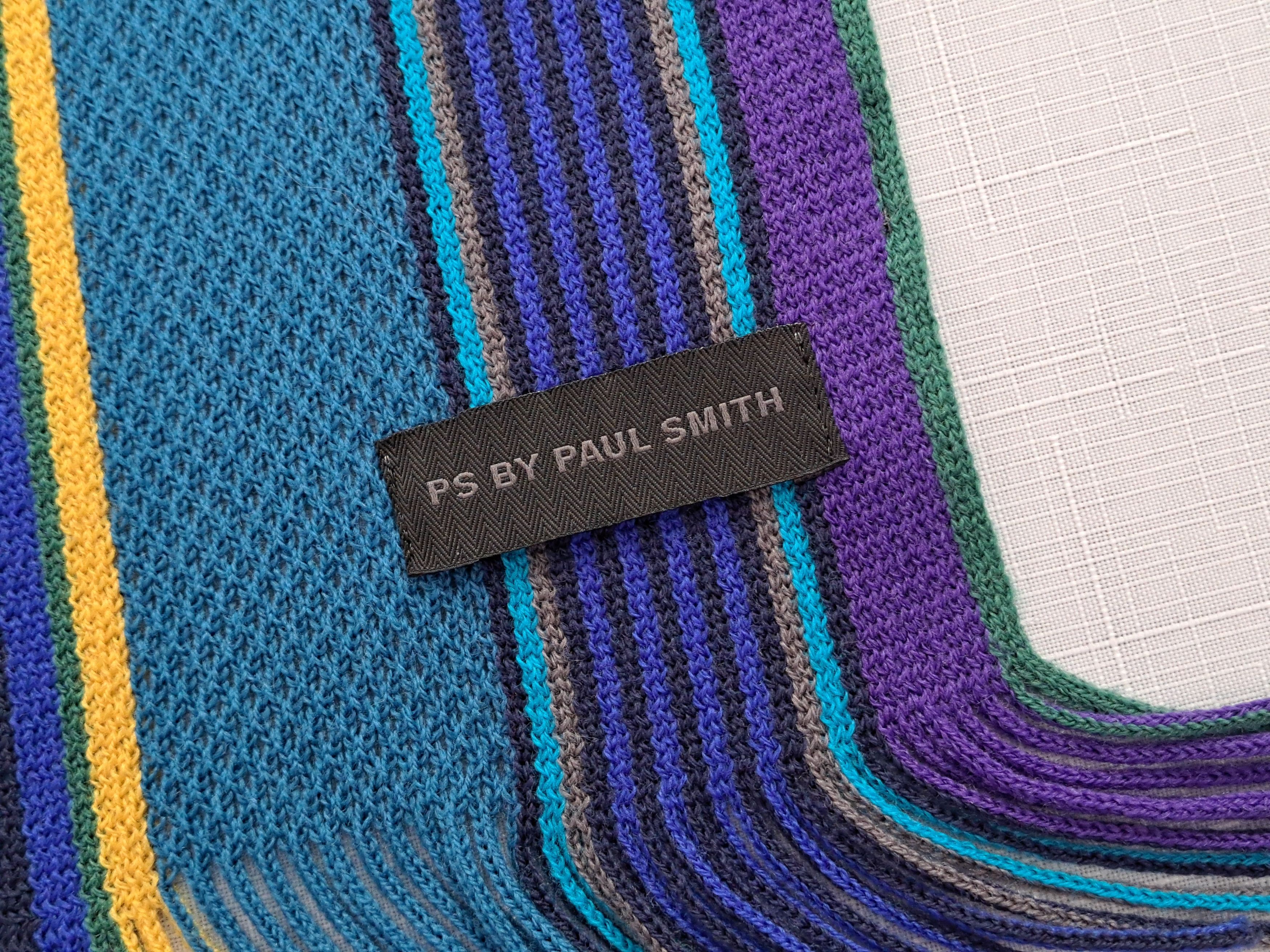 Paul Smith PS by PAUL SMITH multicolor pure wool stripe scarf. Size ONE SIZE - 4 Thumbnail