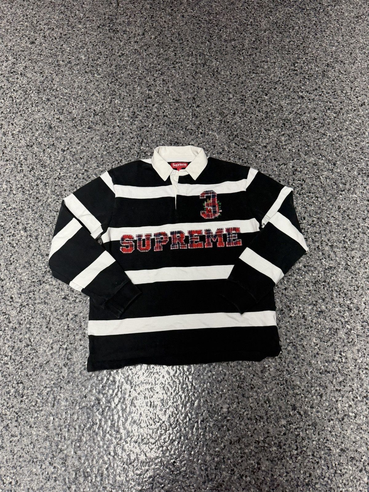 Supreme Supreme Stripe Rugby Black | Grailed