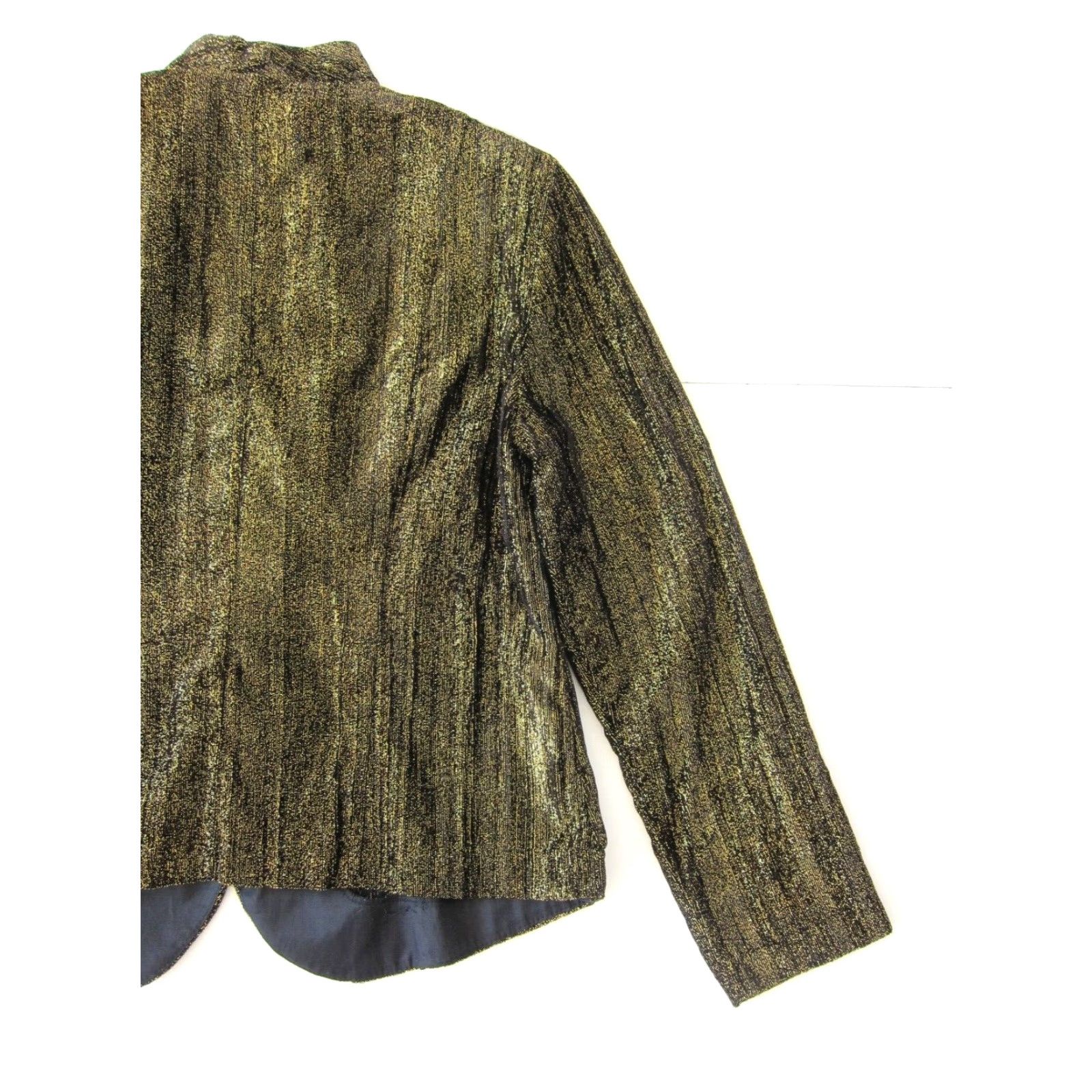 Vintage VINTAGE R&K Evening Blazer Women PL Gold Sparkle Button Up Bolero Jacket Sh Size L / US 10 / IT 46 - 7 Thumbnail
