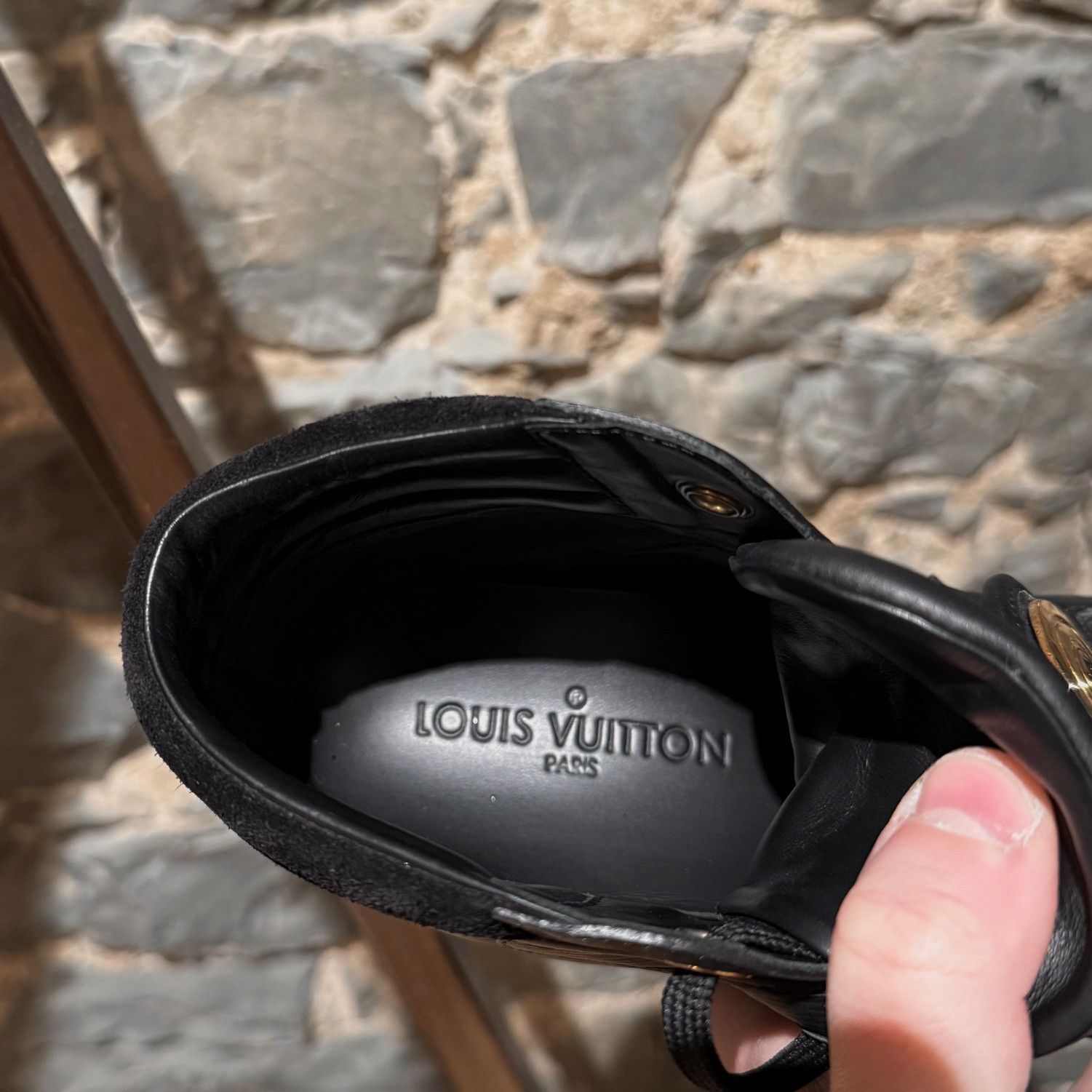 Louis Vuitton Louis Vuitton Black Epi Suede Wedges Sneakers Size US 7 / IT 37 - 13 Thumbnail