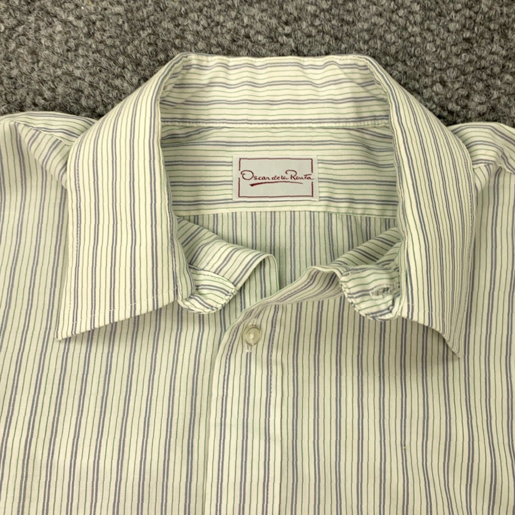 Oscar De La Renta VTG Oscar de la Renta Mens Shirt Button-Up Striped Beige 15.5 Lightweight Casual Shirt Mens Size 15.5 Beige Striped Button Up Lightweight Size US M / EU 48-50 / 2 - 2 Thumbnail