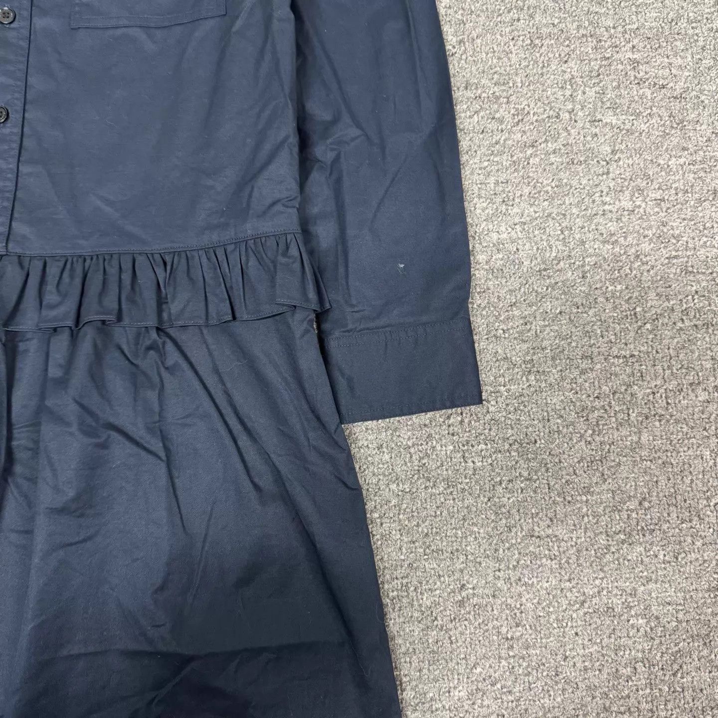 Burberry Burberry Navy Check Ruffle Collar Waist Shirt Dress UK6 Size M / US 6-8 / IT 42-44 - 3 Thumbnail