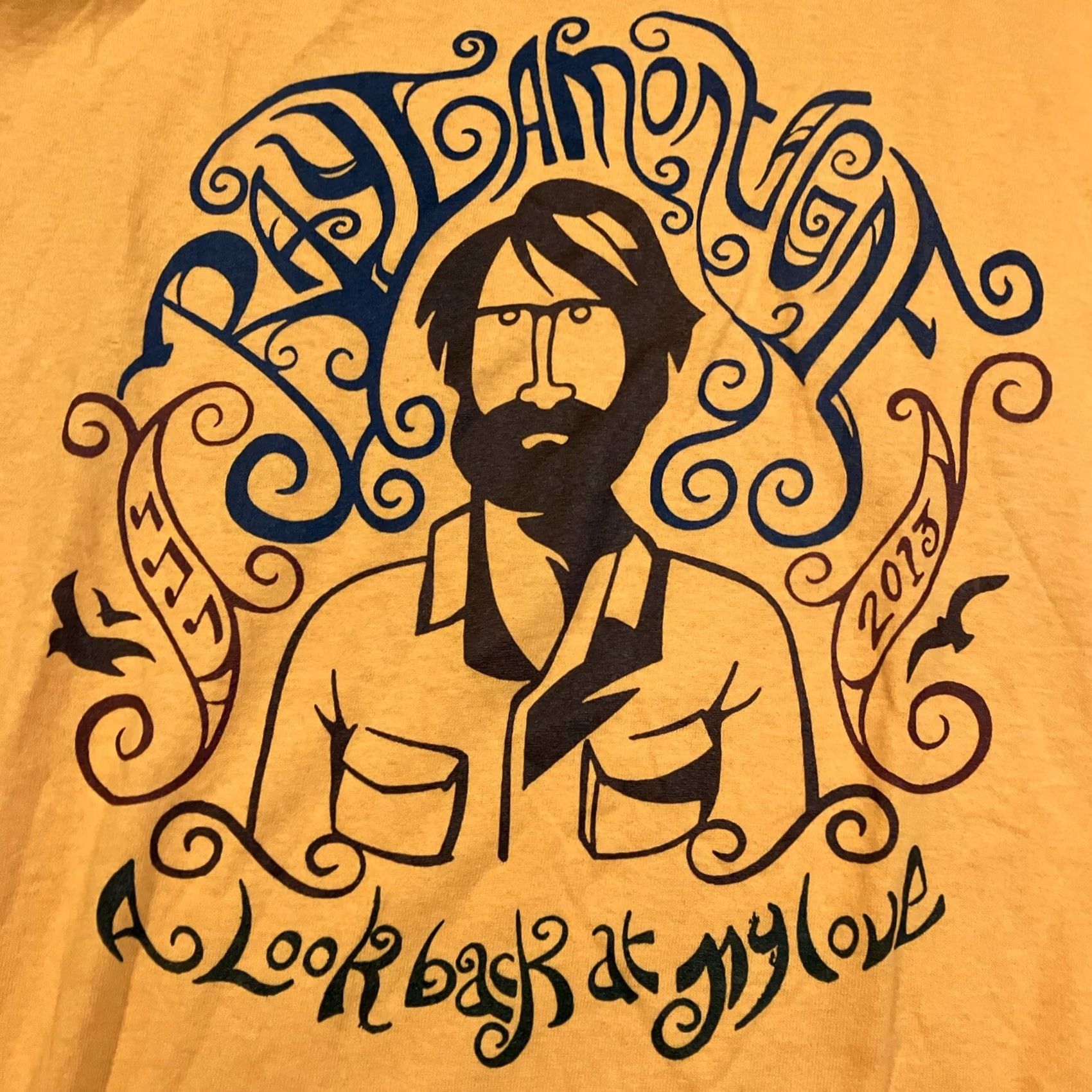 Delta Ray Lamontagne Tour T Shirt Men XL Long Sleeve 2013 A Look Back At My Love Yellow Shop Shirt Size US XL / EU 56 / 4 - 2 Thumbnail