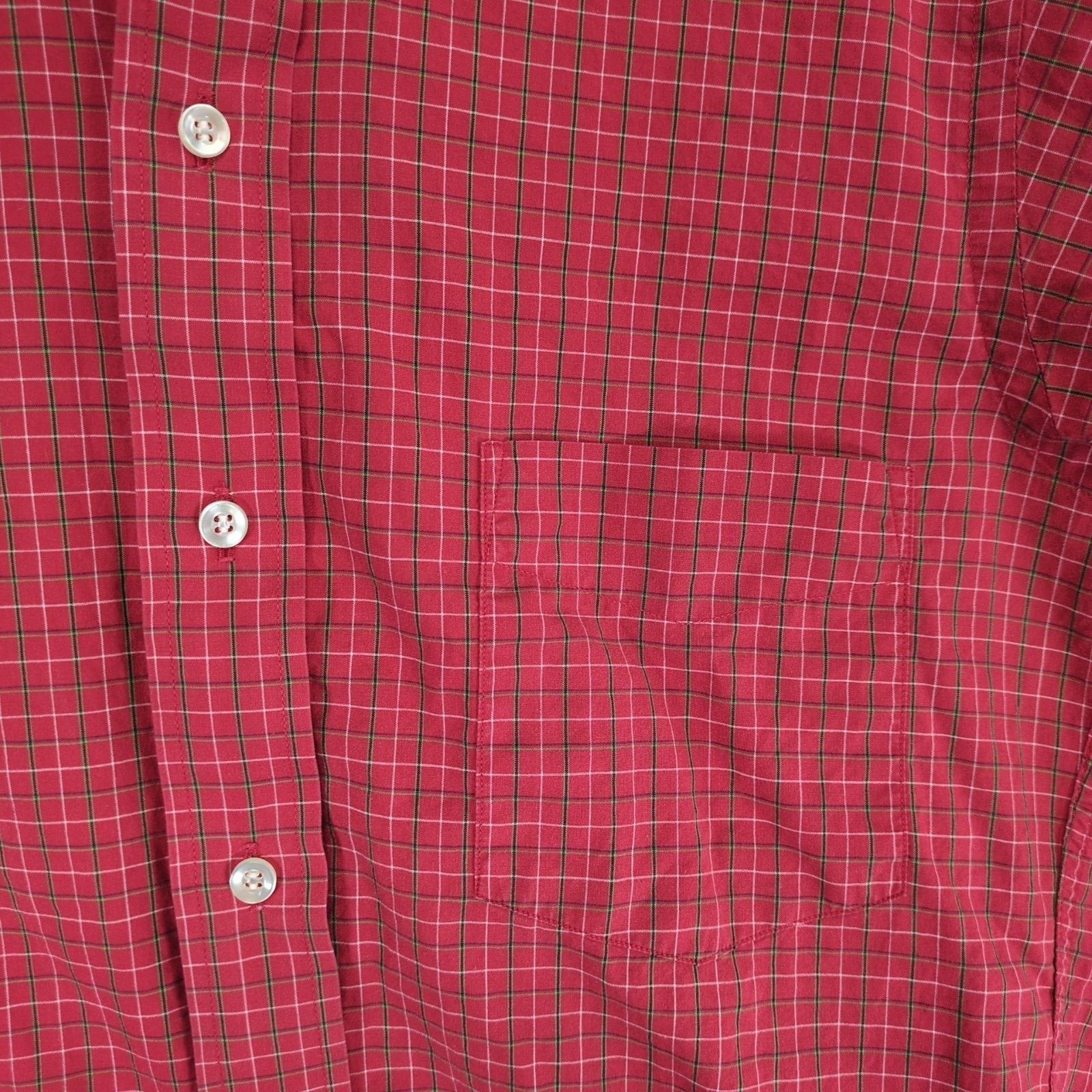 L.L. Bean Vtg 80s L.L. Bean Men's Red Check Plaid Button Down Shirt Size US S / EU 44-46 / 1 - 6 Thumbnail
