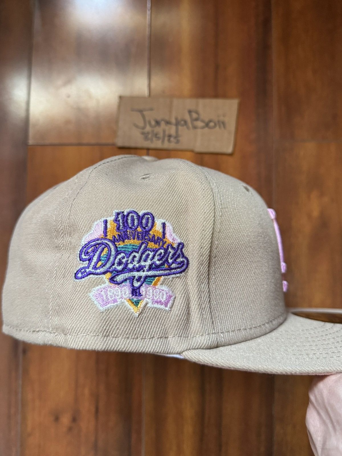 Hat Club Size 7 LA Dodgers 100th Anniversary Patch Sandstorm Fitted Size ONE SIZE - 3 Thumbnail
