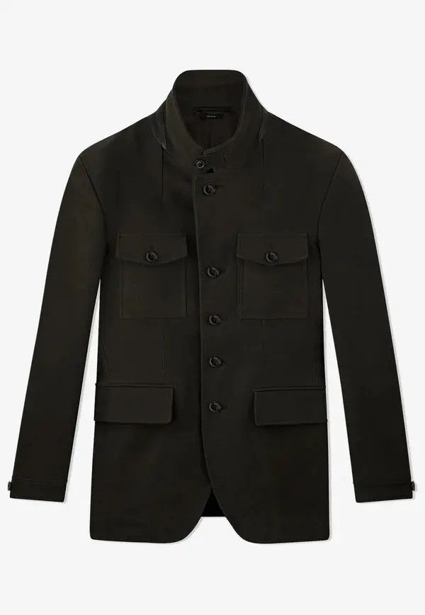 Tom Ford oc11z0625 Buttoned Military Jacket in Black Size US M / EU 48-50 / 2 - 1 Thumbnail