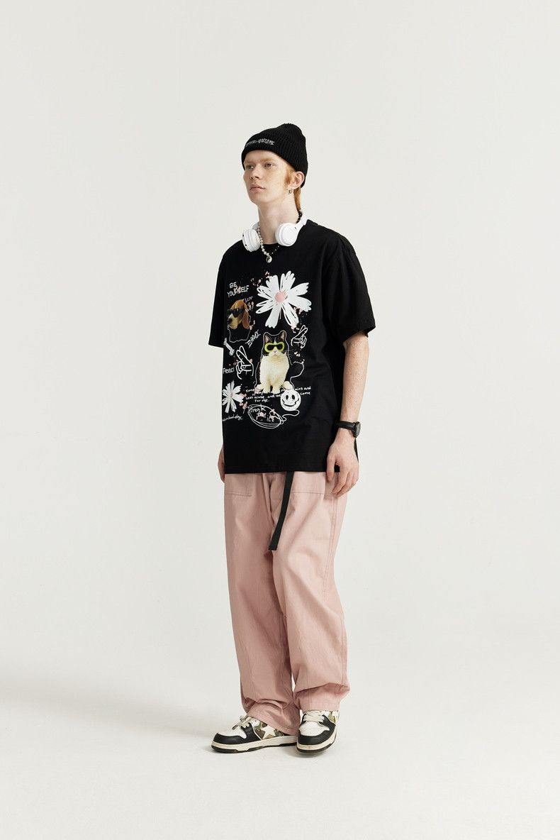 Japanese Brand Graffiti Cat Pet Printed T-shirt Oversized Size US XXL / EU 58 / 5 - 3 Thumbnail