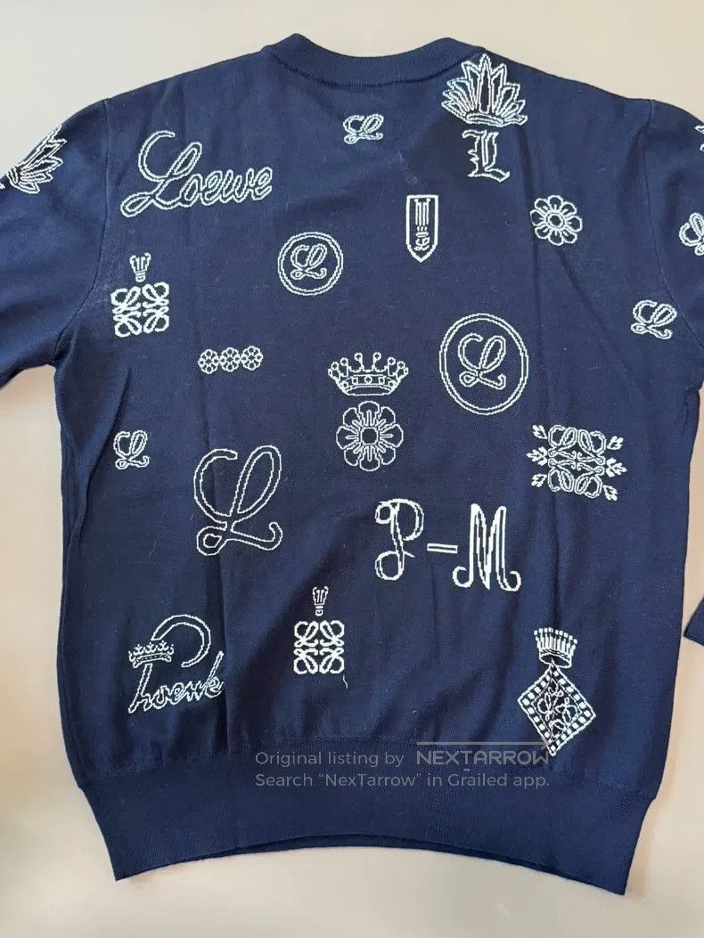 Loewe Loewe Navy blue logo knitted top Size S / US 4 / IT 40 - 2 Thumbnail