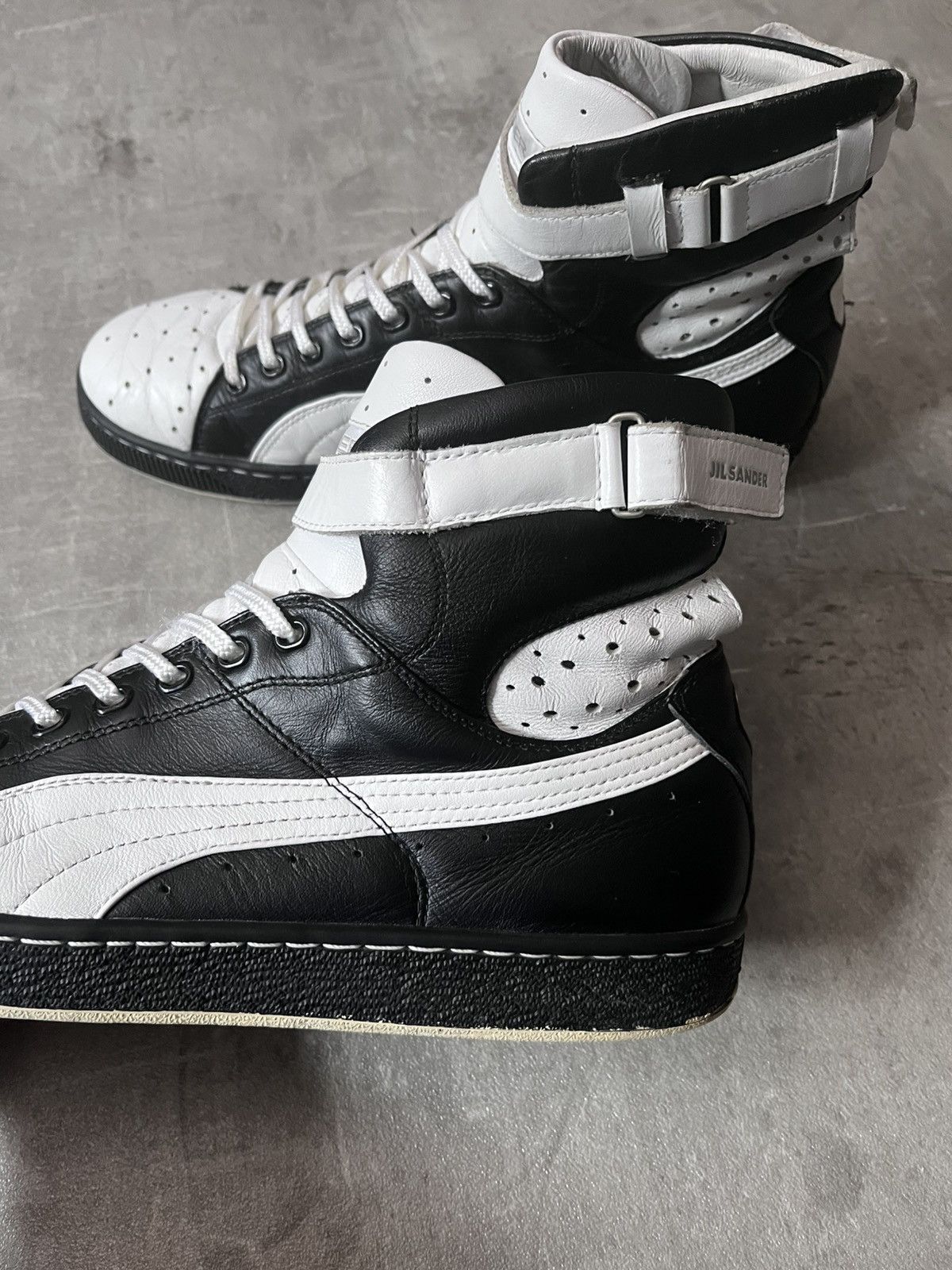 Jil Sander × Puma Jil Sander x Puma leather high boots black white Size US 12 / EU 45 - 3 Thumbnail