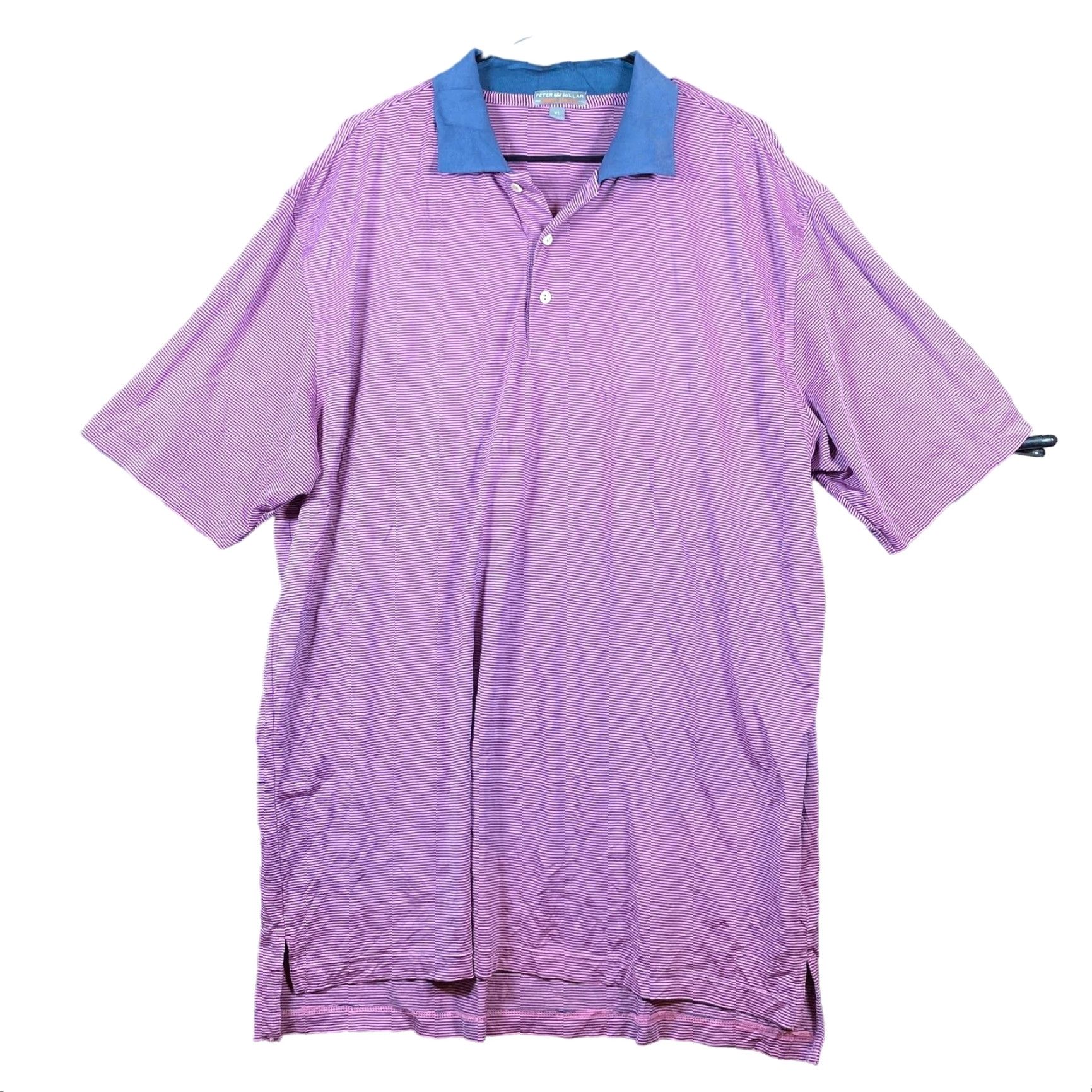 Peter Millar Peter Millar Mens Polo Shirt Purple Blue Stripe Summer Comfort Stretch XL Shirt Size US XL / EU 56 / 4 - 2 Thumbnail