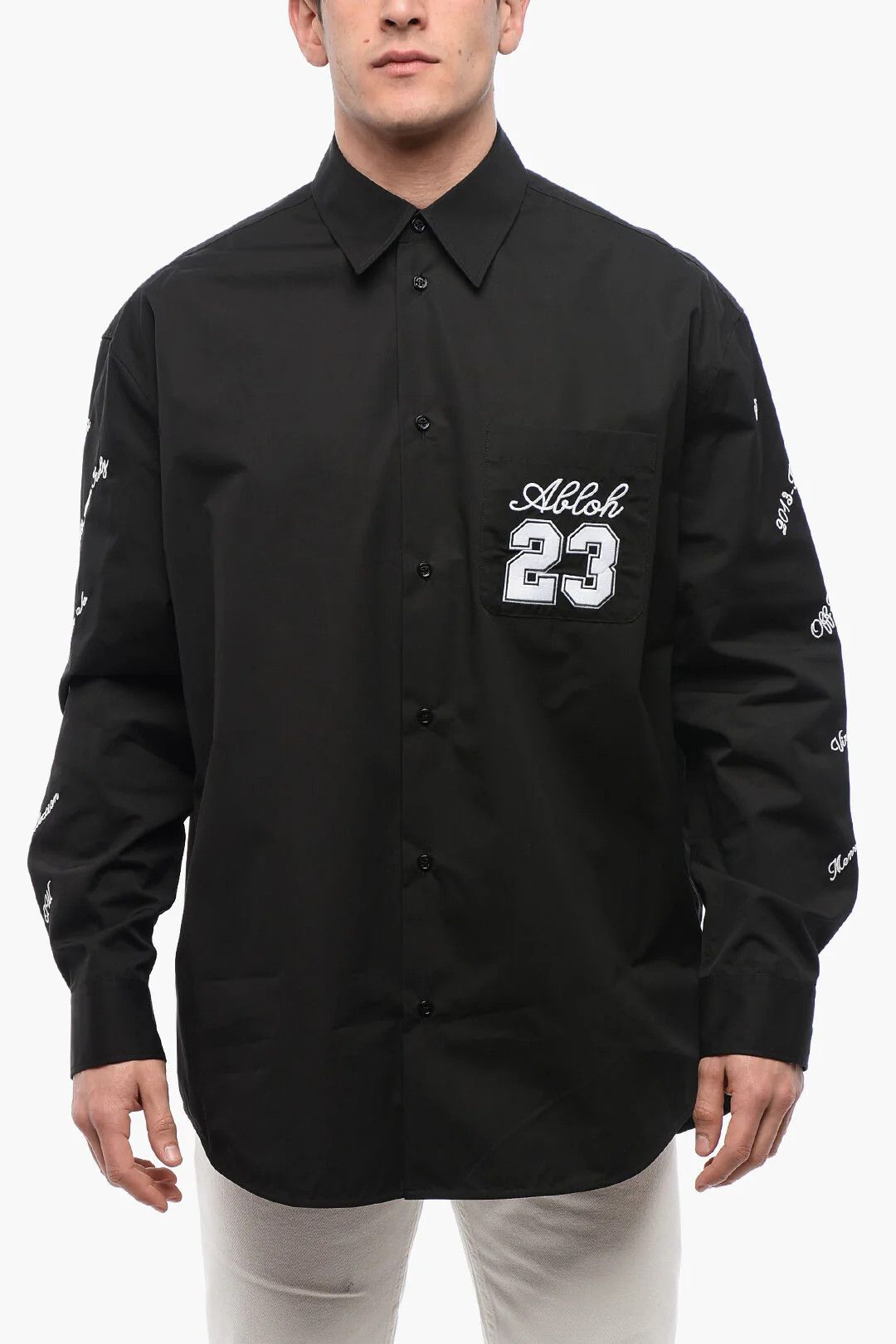Off-White og1mm0526 Cotton Shirt in Black Size US S / EU 44-46 / 1 - 1 Thumbnail