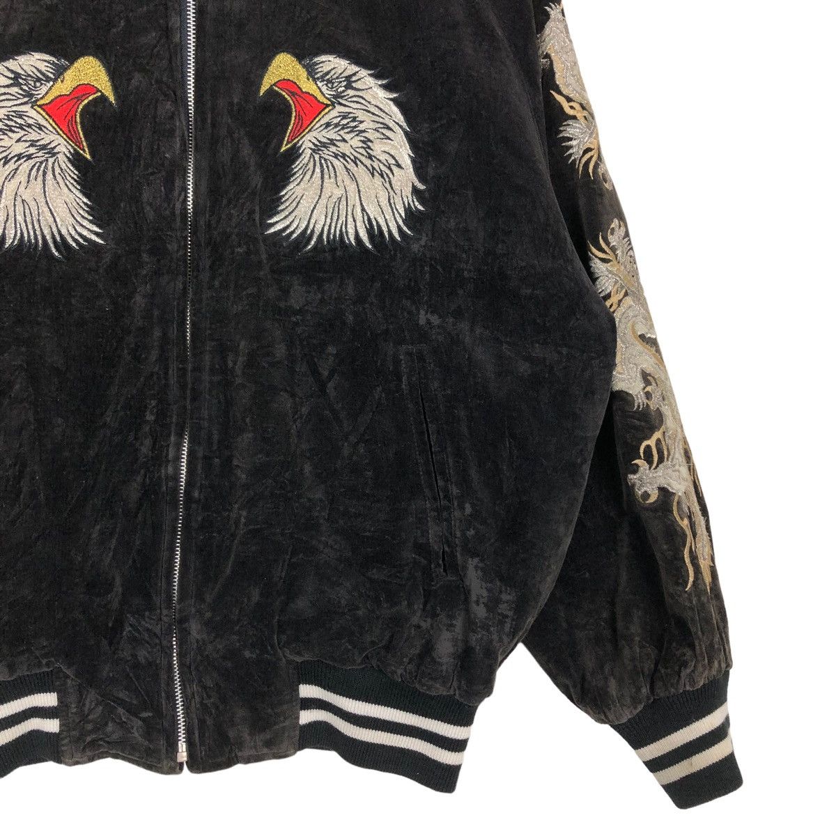 Toyo Enterprises 🔥VINTAGE VELVET SOUVENIR JACKET OVER PRINT JAPAN YOKOSUKA Size US M / EU 48-50 / 2 - 8 Thumbnail