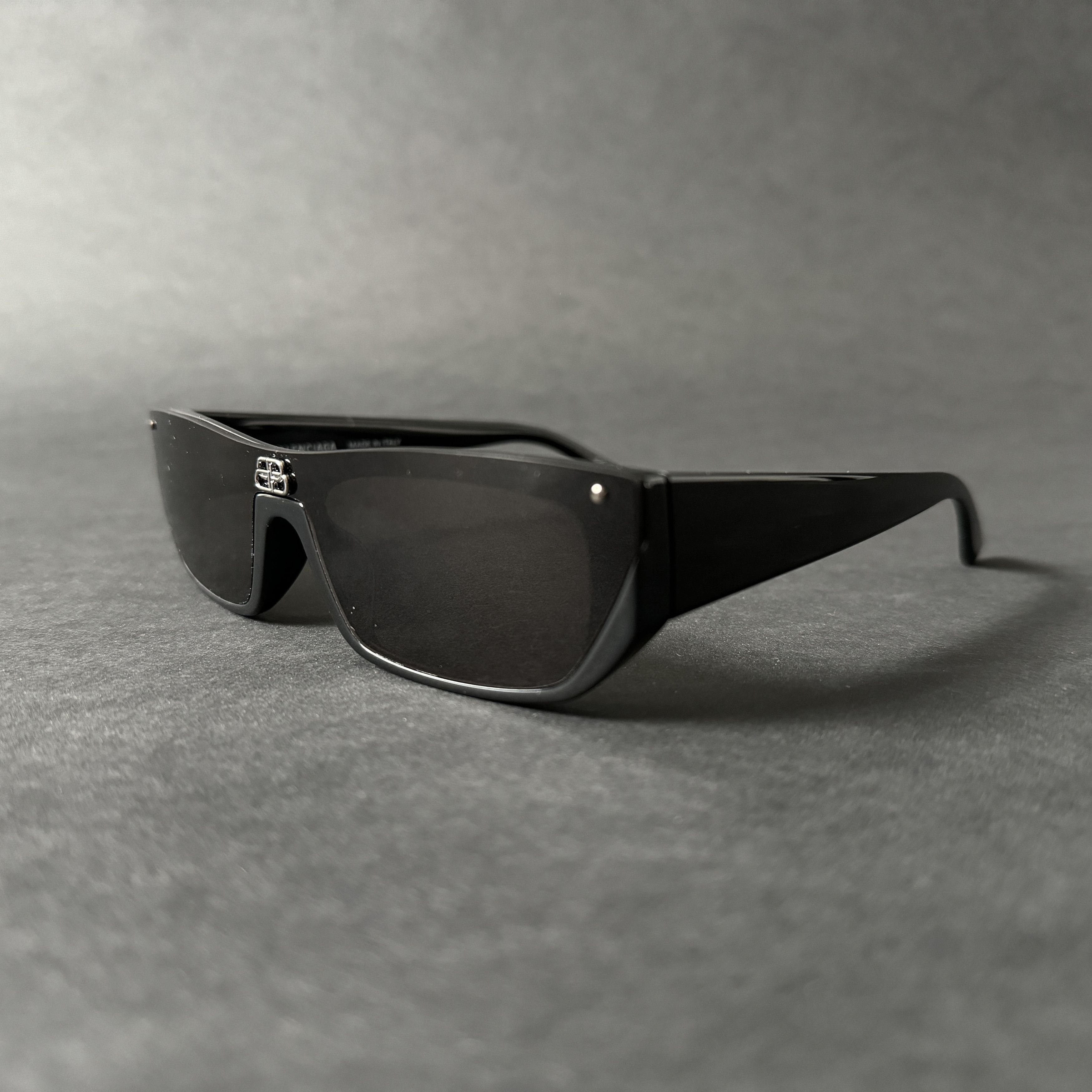 image of Balenciaga Rectangular Frame Sunglasses in Black, Men's