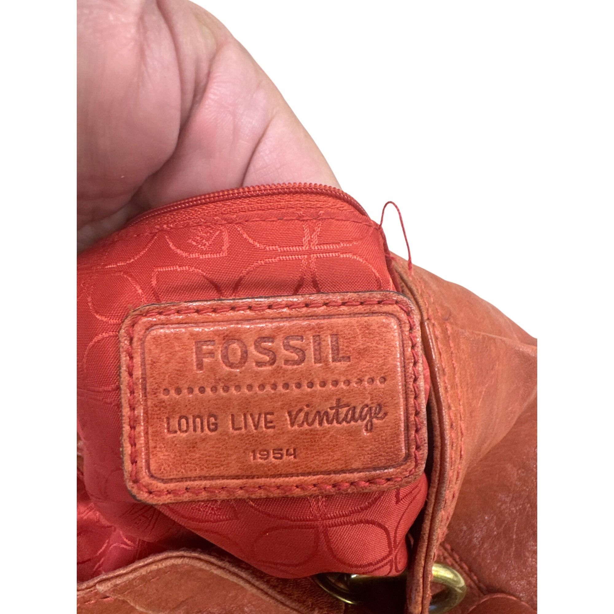 Fossil Vintage Fossil Womens Red Leather Shoulder Bag Purse SKU 723 Size ONE SIZE - 10 Thumbnail