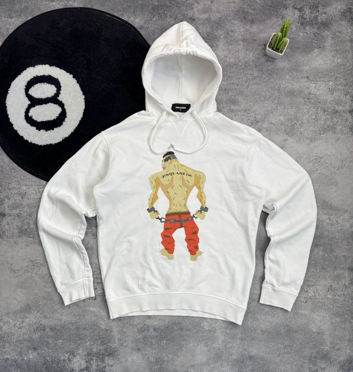 Dsquared2 Dsquared2 White Hoodie Big Logo Y2K Street Wear Size US XL / EU 56 / 4 - 1 Thumbnail