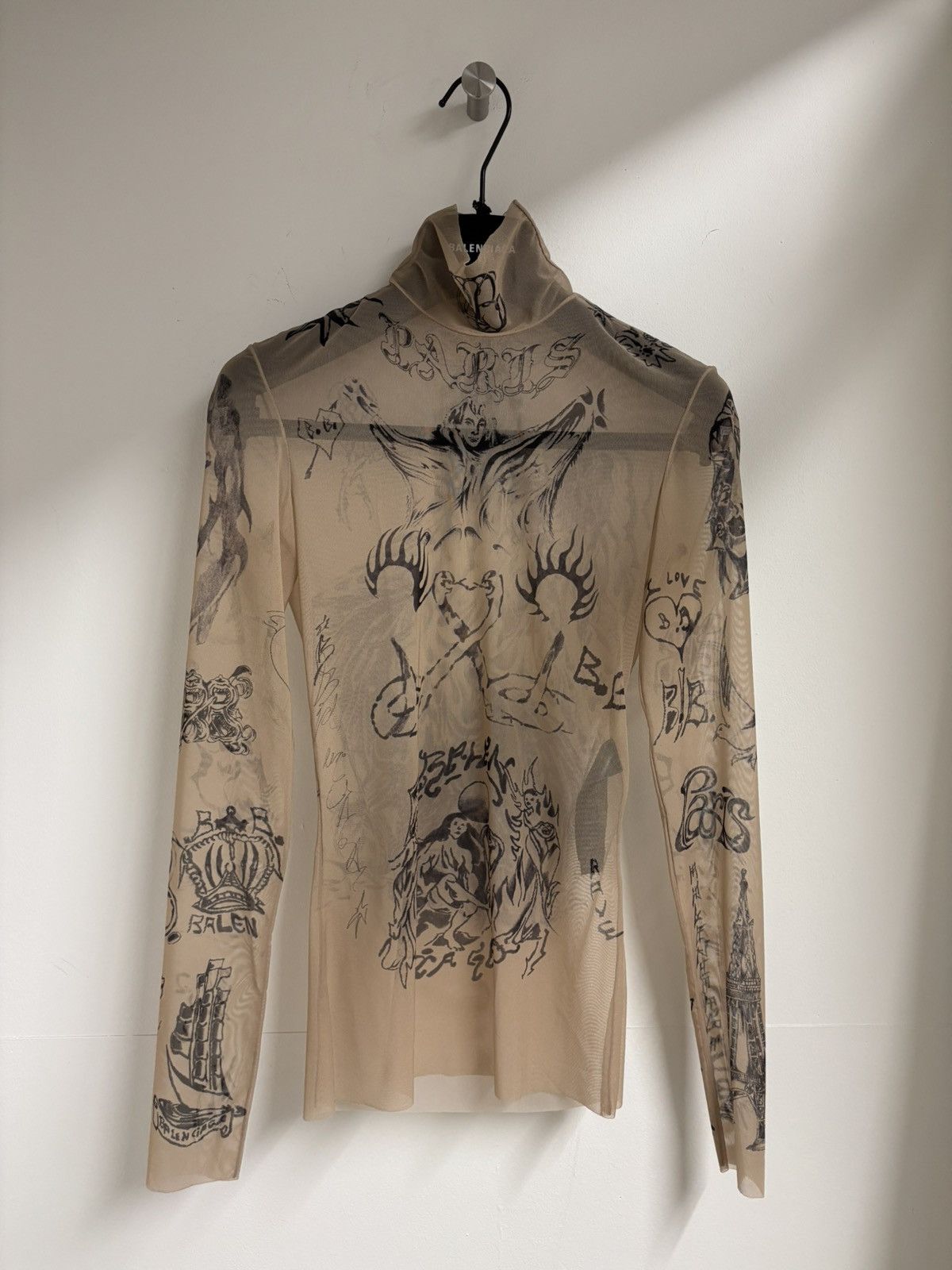 Balenciaga Balenciaga tattoo mesh top | Grailed