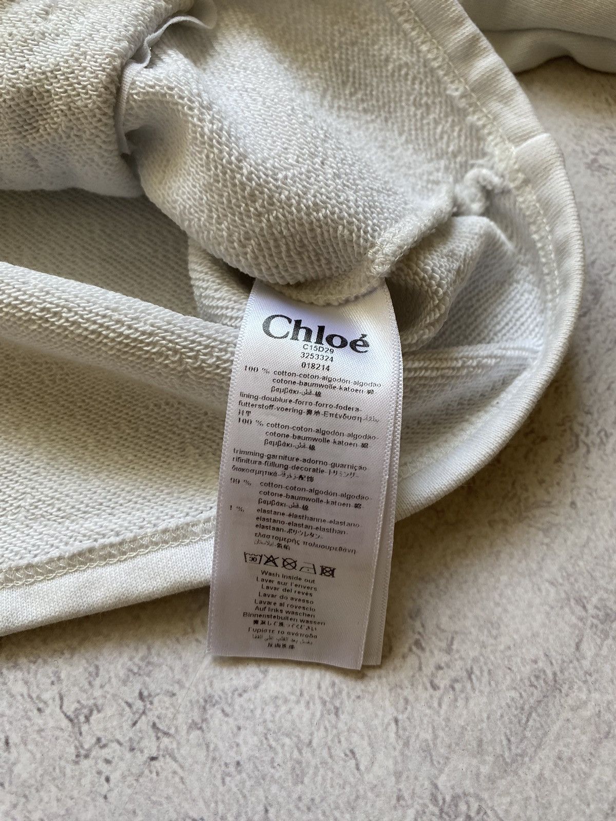 Chloe Chloe Womens White Cropped Sweatshirt Size 12 Size M / US 6-8 / IT 42-44 - 9 Thumbnail