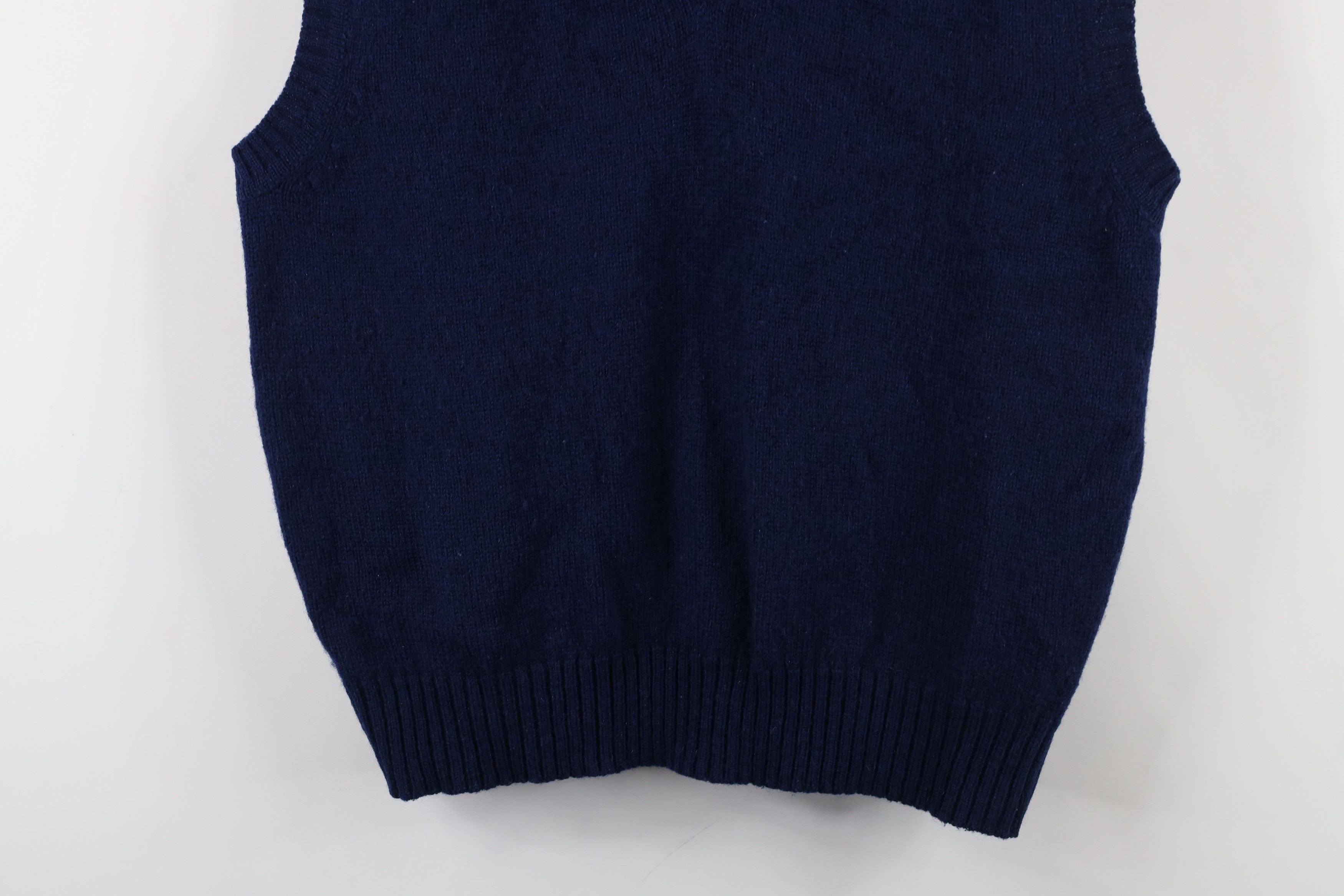 Vintage Vintage 90s Streetwear Blank Wool Blend Knit Sweater Vest Size US XL / EU 56 / 4 - 3 Thumbnail