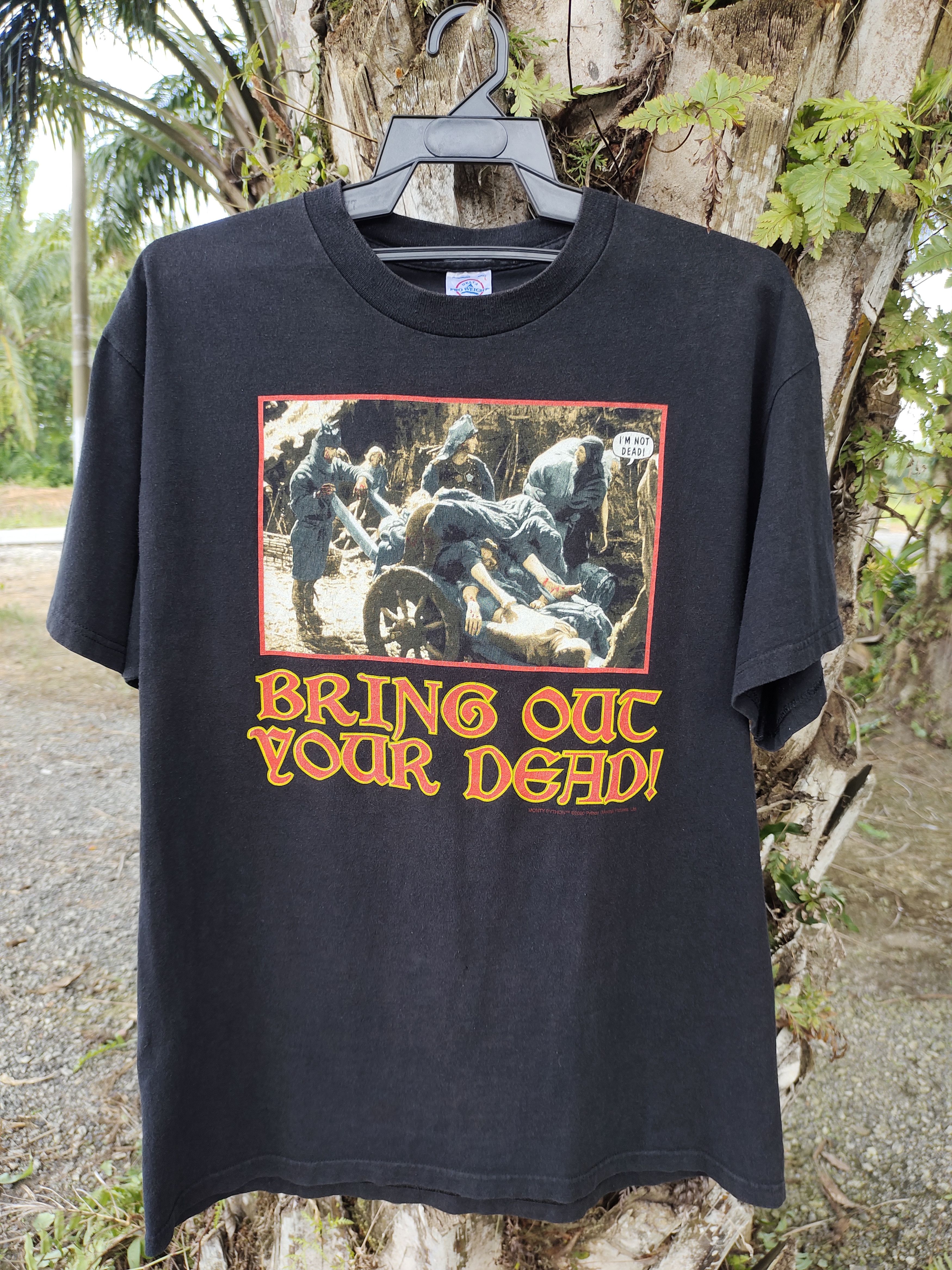 image of Vintage 2000 Monty Python Bring Out Your Dead Movie Tee in Black, Men's (Size Large)