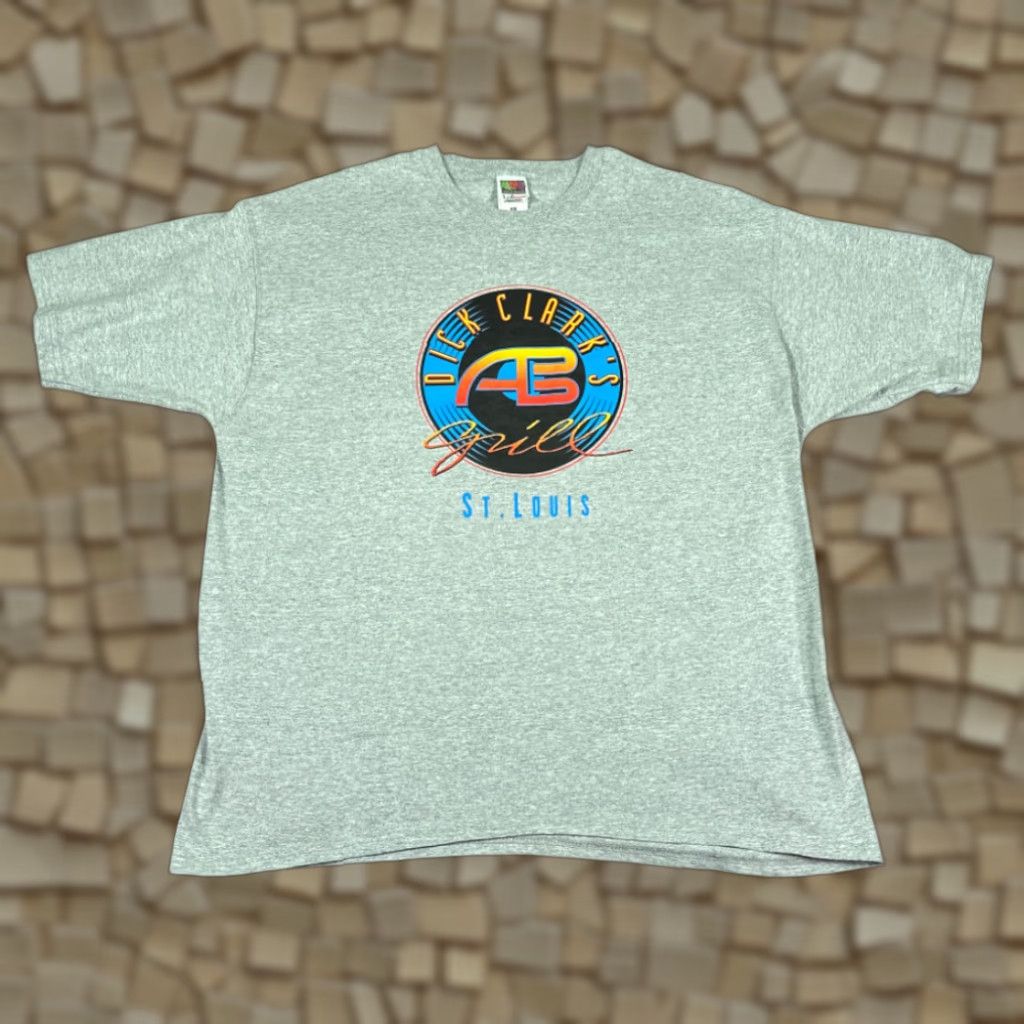 Fruit Of The Loom VINTAGE Dick Clark Grill Shirt Adult EXTRA LARGE Gray American Bandstand 90s Shirt Mens XL Gray 90s Dick Clark Grill Shirt Grey Size US XL / EU 56 / 4 - 1 Thumbnail