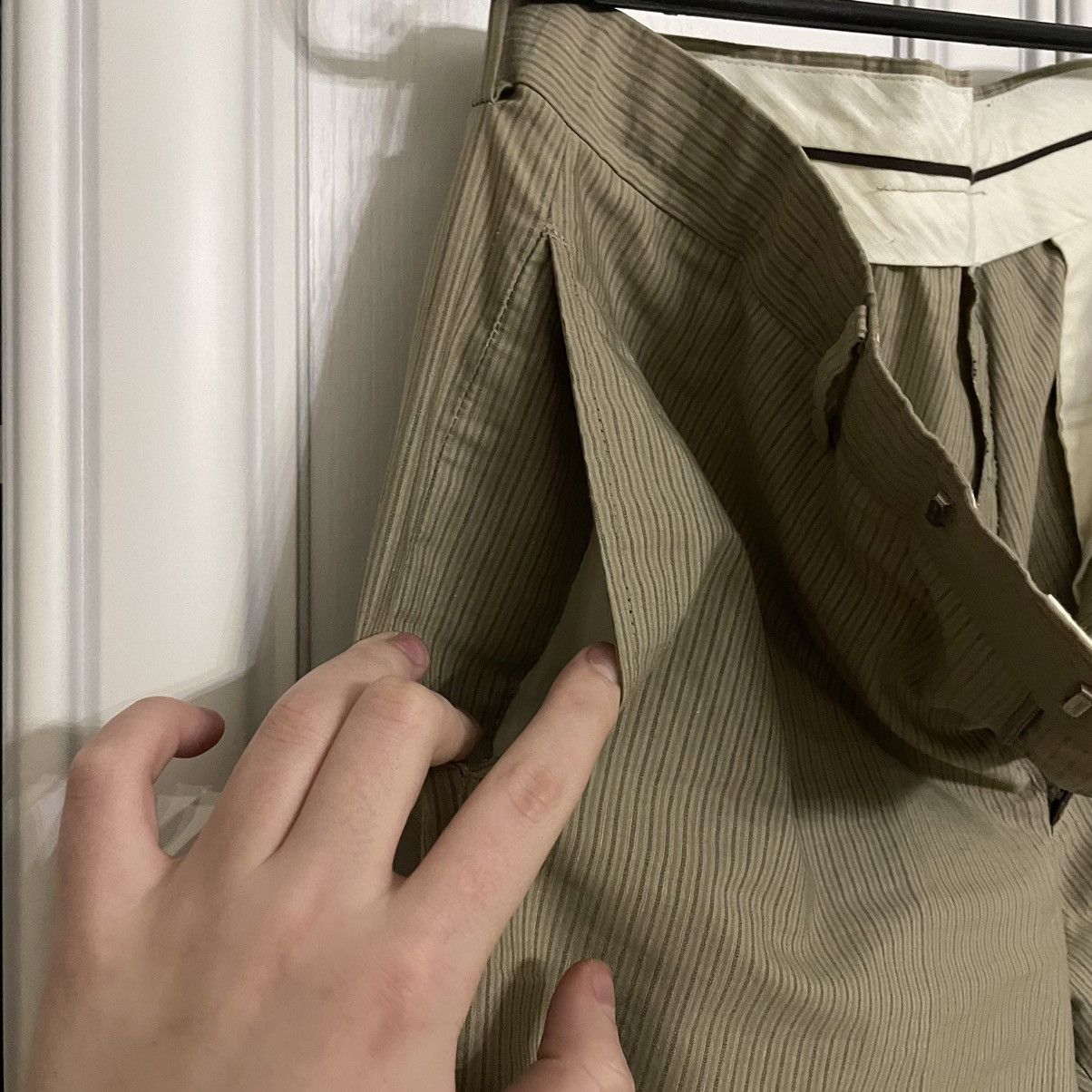 Hermes Vintage Hermes Beige Striped Cotton-Linen Casual Pants Size US 33 - 8 Thumbnail