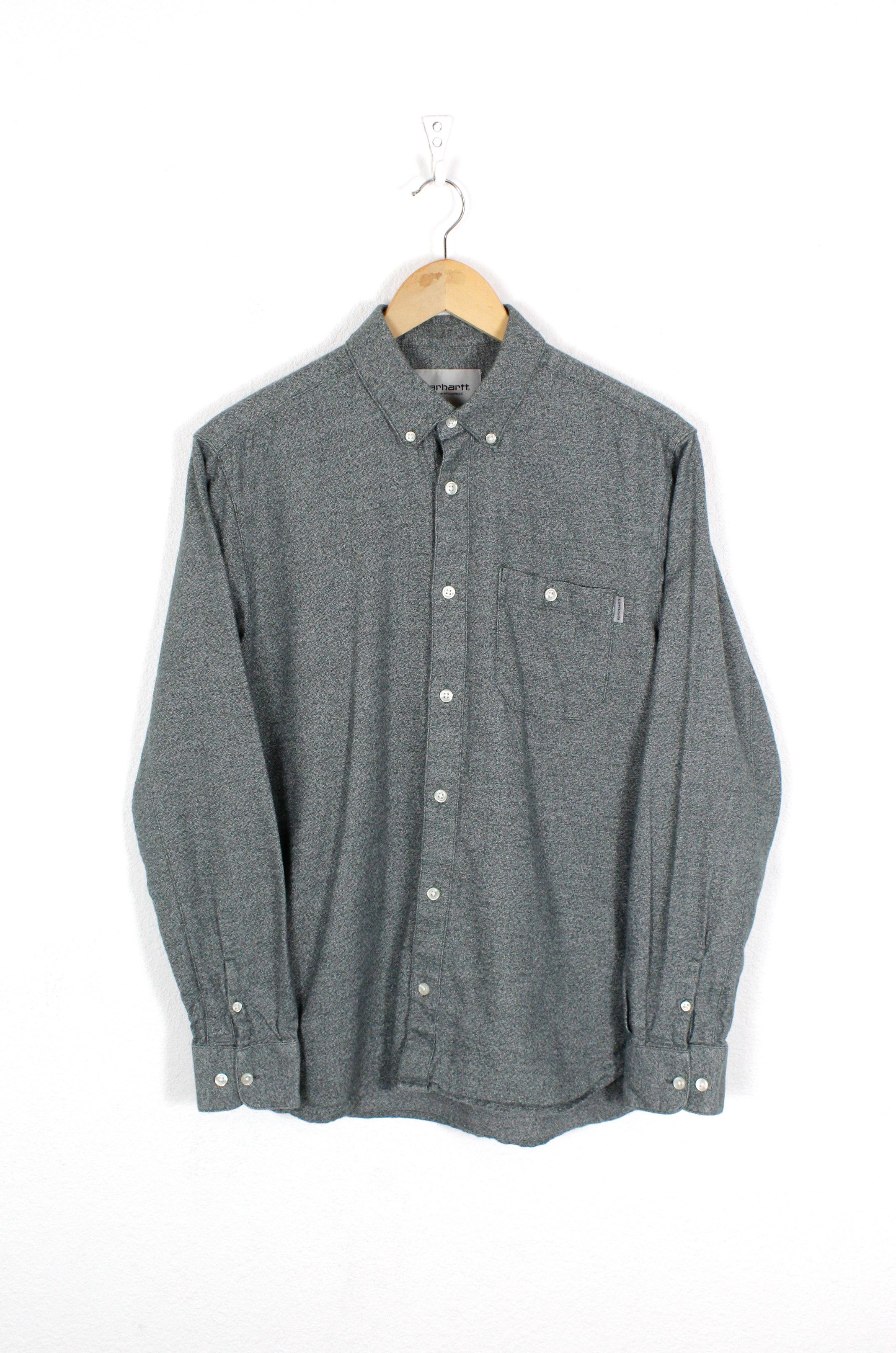Carhartt × Carhartt Wip × Flannel Carhartt Wip Corey Green Gray Flannel Oxford Shirt Size US S / EU 44-46 / 1 - 1 Thumbnail