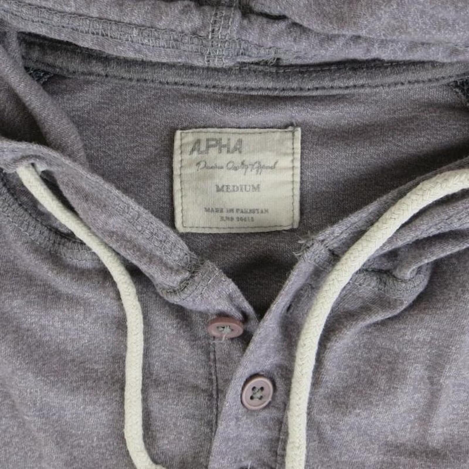 Alpha Industries Alpha Medium Hooded Pullover Shirt with Button Detail Size US M / EU 48-50 / 2 - 2 Thumbnail