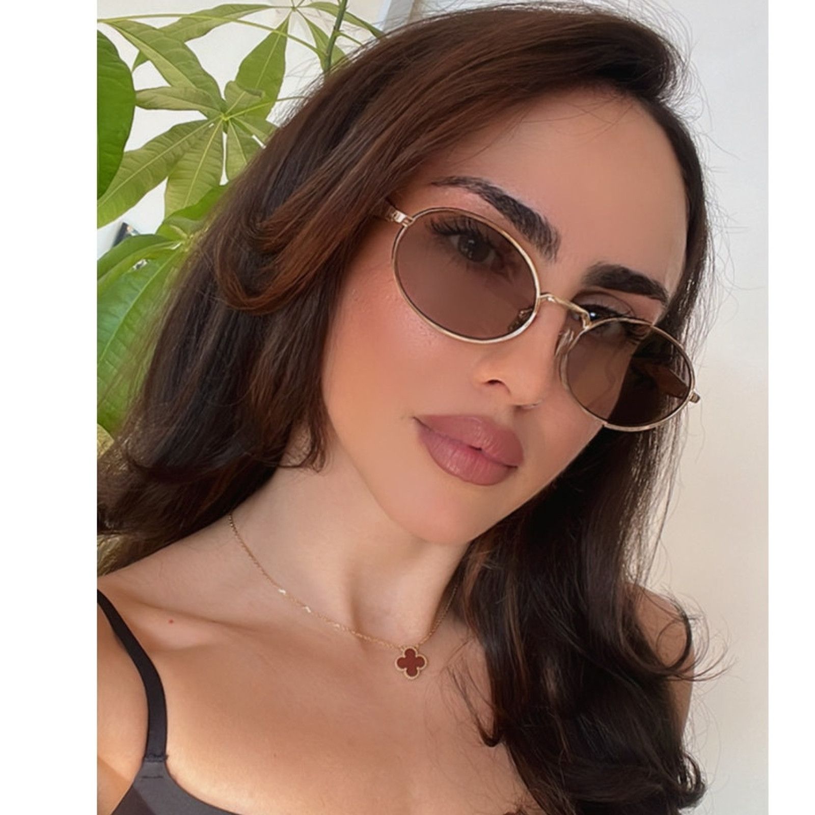 Prada NEW Prada PR65ZS Oval Sunglasses in Gold Purple Size ONE SIZE - 1 Thumbnail