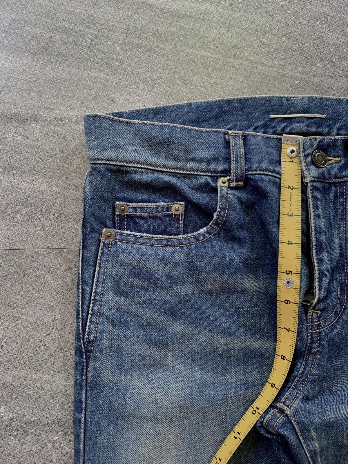 Saint Laurent Paris FREE TAX! D02 Blue Washed Skinny Denim Jeans Size US 28 / EU 44 - 15 Thumbnail