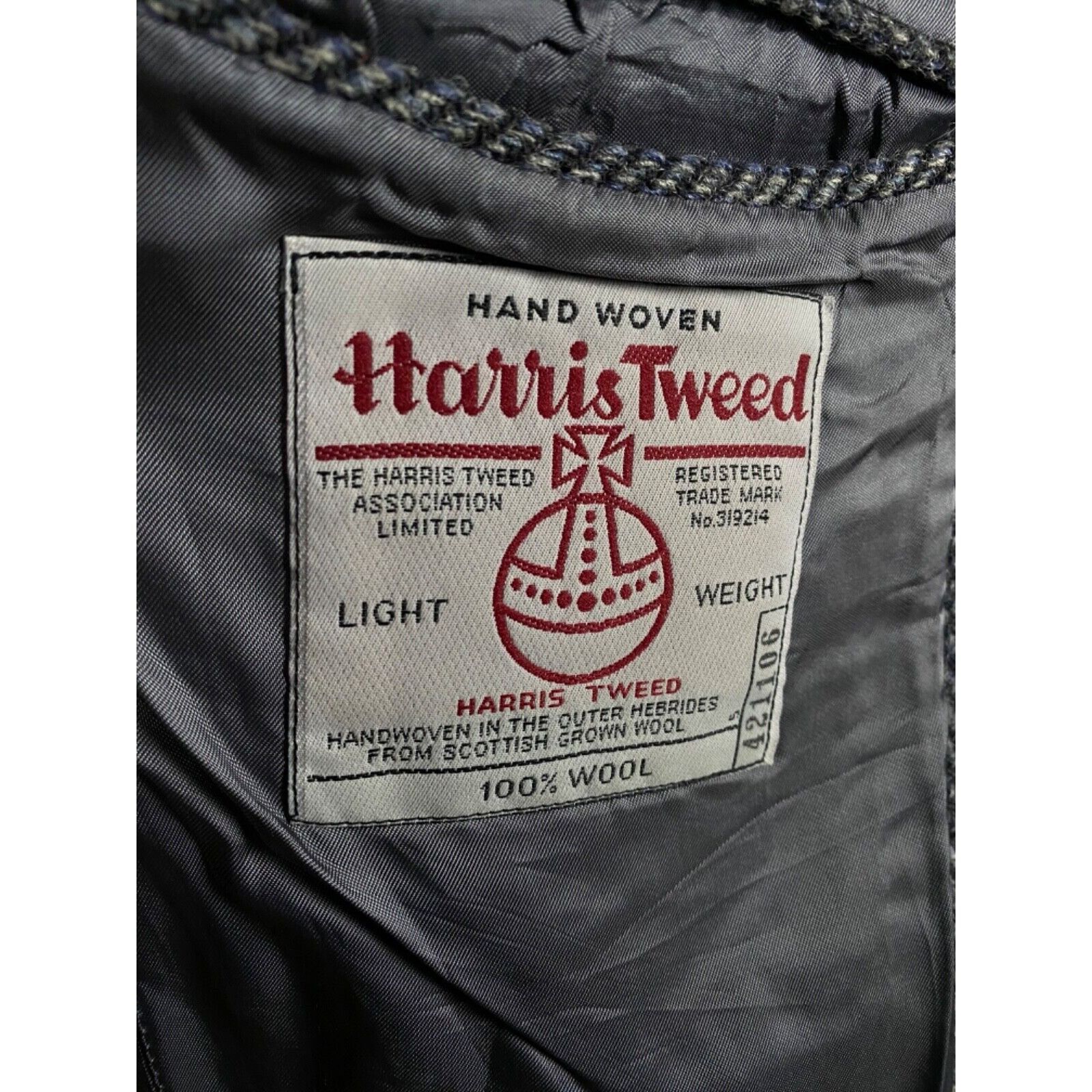 Harris Tweed Harris Tweed x Lubiam Herringbone Men's Blue Wool Blazer Jac Size 50R - 10 Thumbnail