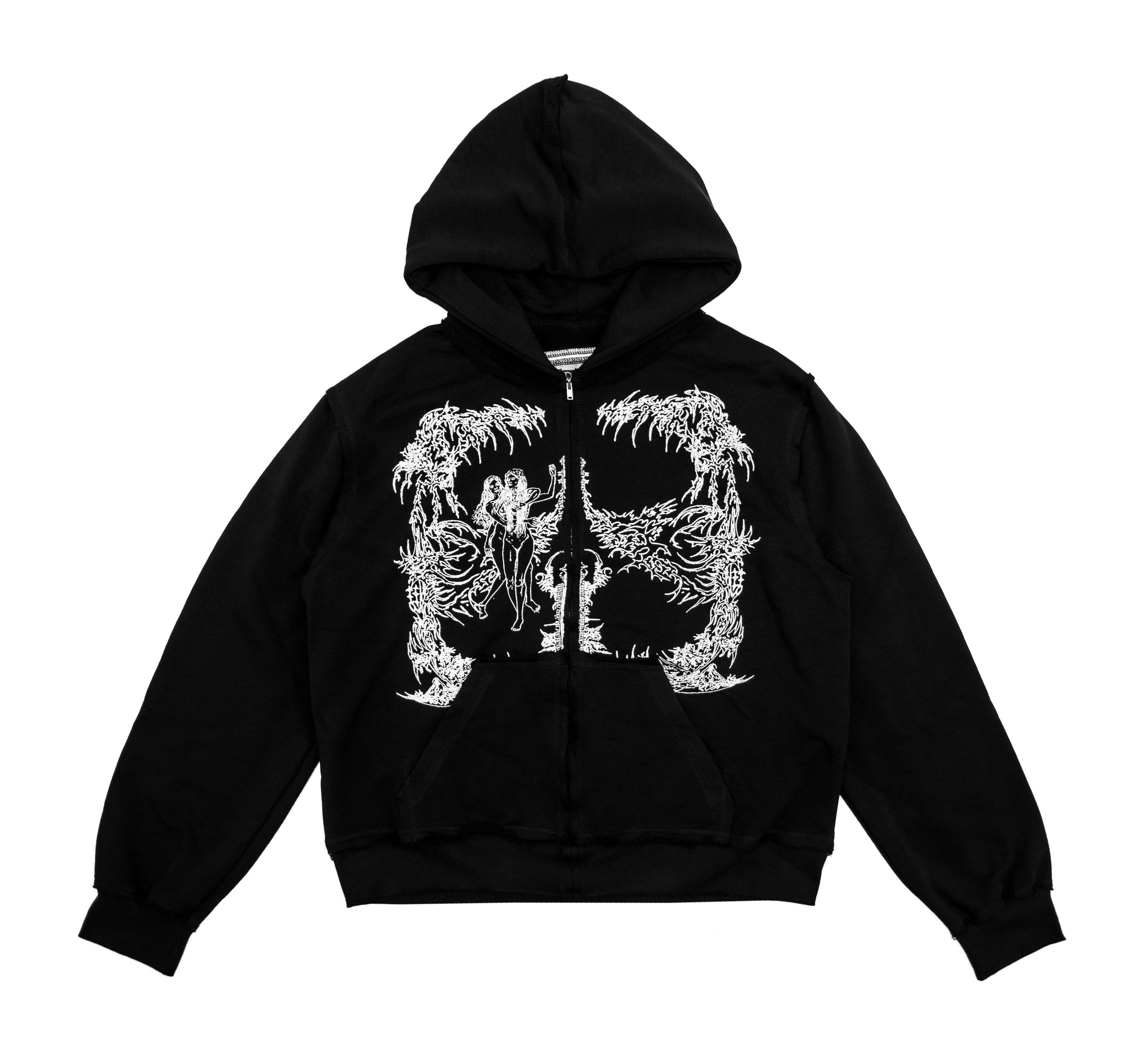 Japanese Brand oedema "nymph" black hoodie Size XL / US 12-14 / IT 48-50 - 3 Thumbnail