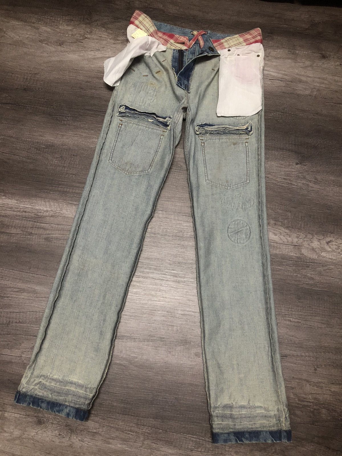 Designer × Hysteric Glamour × Japanese Brand Yellow Ranking Patches Jeans Like Hysteric Glamour Design Size US 31 - 24 Thumbnail