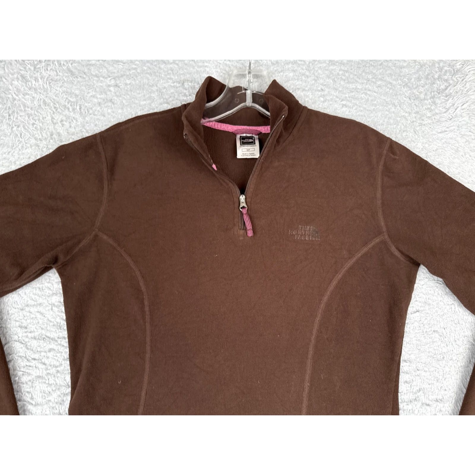 The North Face The North Face Fleece Pullover Womens Small Brown 1/4 Zip Mock Neck Hiking TKA100 Size S / US 4 / IT 40 - 4 Thumbnail