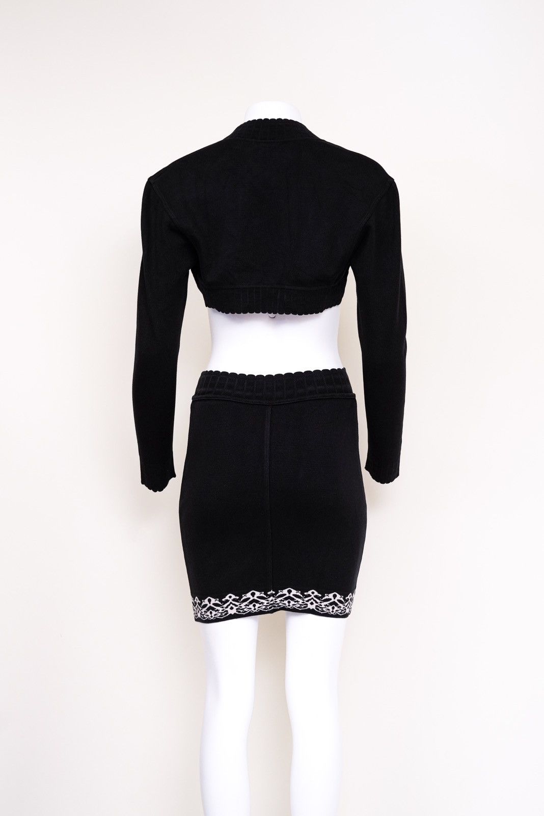 Alaia Alaia 1992 Runway Black Cardigan and Skirt Set Size XS / US 0-2 / IT 36-38 - 5 Thumbnail