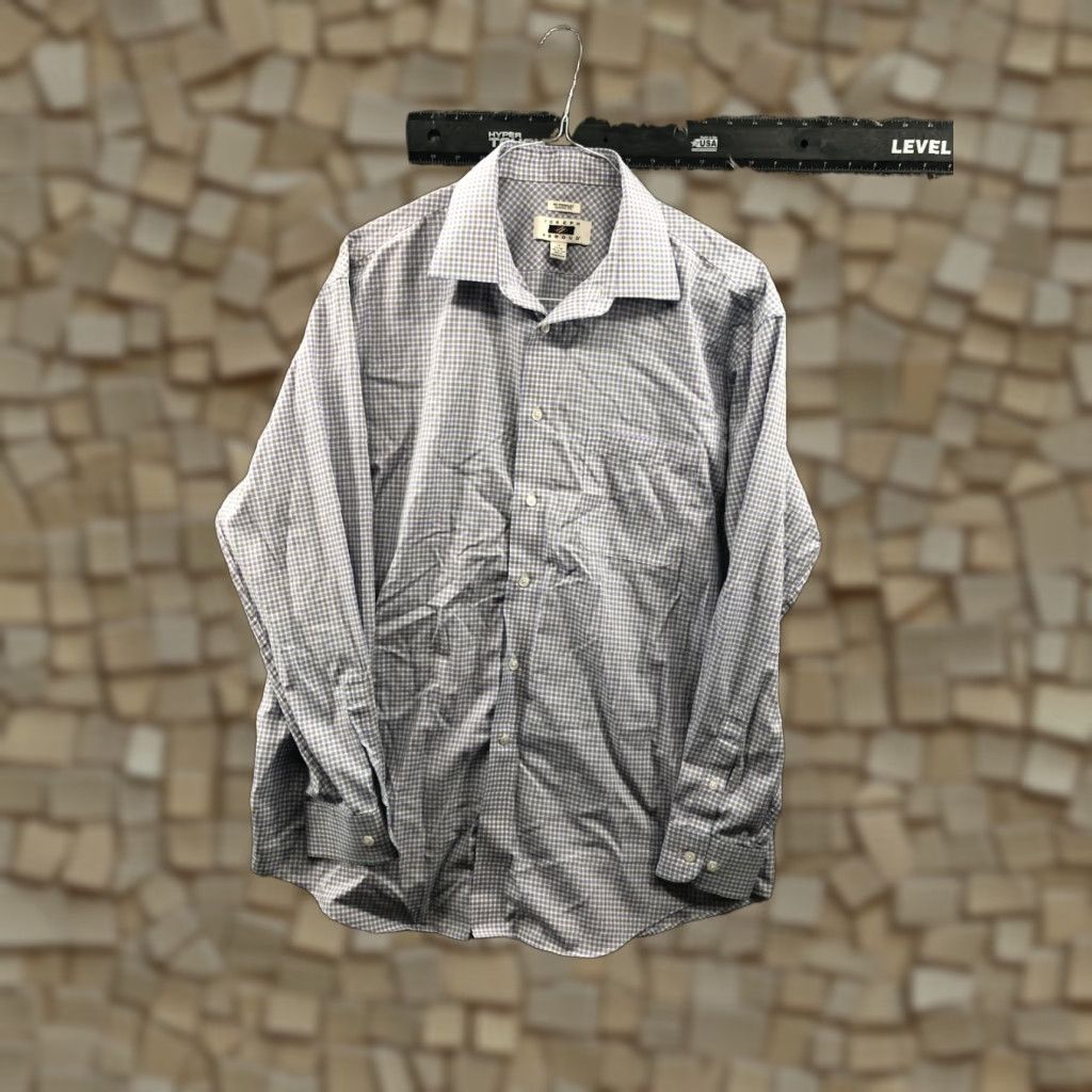 Joseph Abboud Joseph Abboud Classic Fit Shirt 17 34/35 Mens Gingham Check Button-Up Casual Men Regular Multicolor 1970s? Size US XL / EU 56 / 4 - 1 Thumbnail