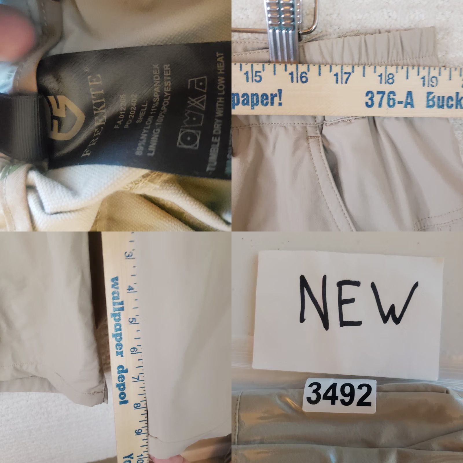 Vintage Freekite Mens Quick Dry Cargo Shorts Lightweight Beige Hiking 38X10 NWOT Size US 38 / EU 54 - 9 Thumbnail