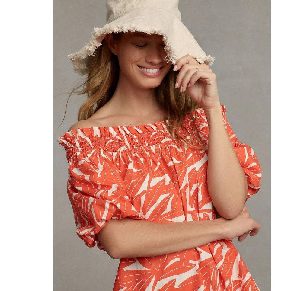 Anthropologie New WHIT TWO Banana Leaf Off-The-Shoulder Tunic Dress Small Size S / US 4 / IT 40 - 4 Thumbnail