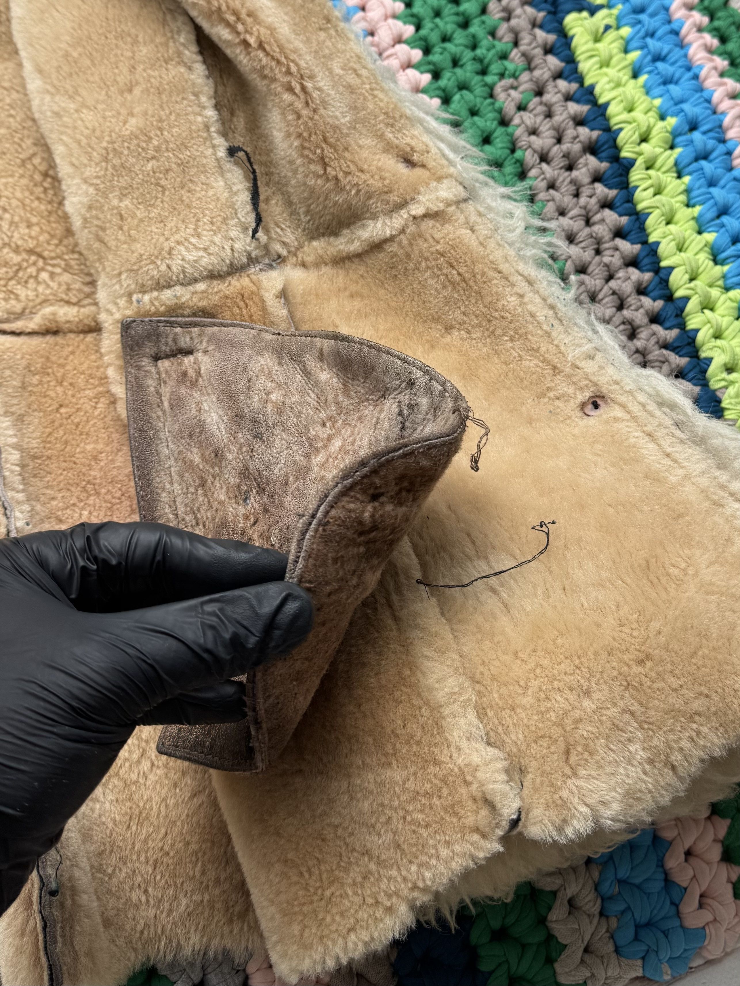Japanese Brand Vintage Real Sheepskin Coat (ET1)(D15) Size M / US 6-8 / IT 42-44 - 6 Thumbnail