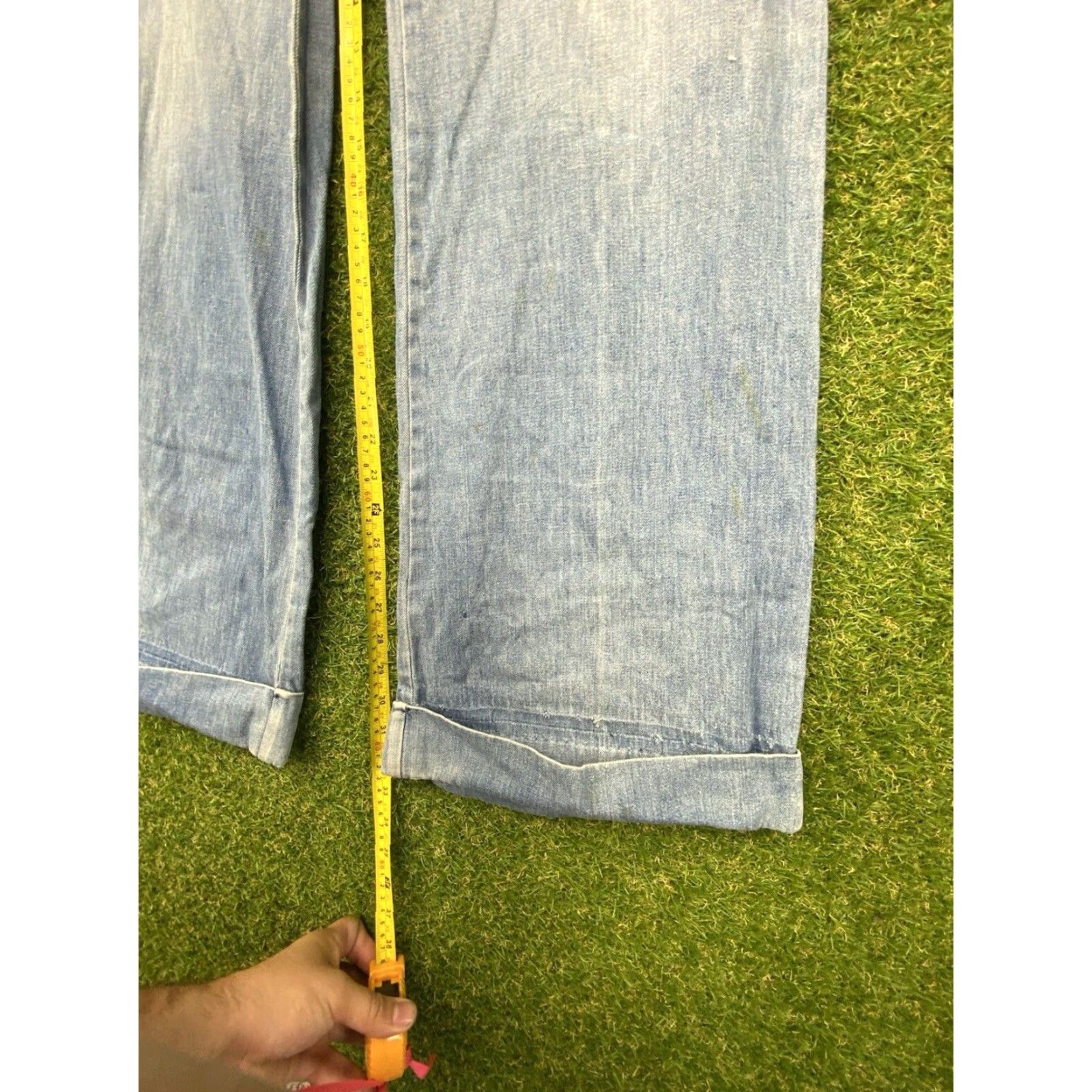 Wrangler VINTAGE Wrangler Bell Bottom Jeans Womens 31x34 70s Flare Low Rise Light Wash Blue Cotton Wrangler Jeans Womens 31x34 70s Bell Bottom Flare Vintage Size 24" / US 00 / IT 34 - 6 Thumbnail