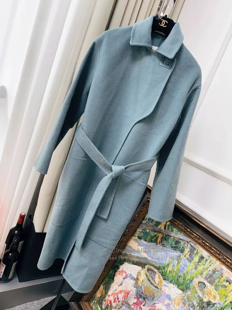 Hermes Hermes Blue Gray Haze Color Cashmere Coat Double-sided Cas Size XS / US 0-2 / IT 36-38 - 1 Thumbnail