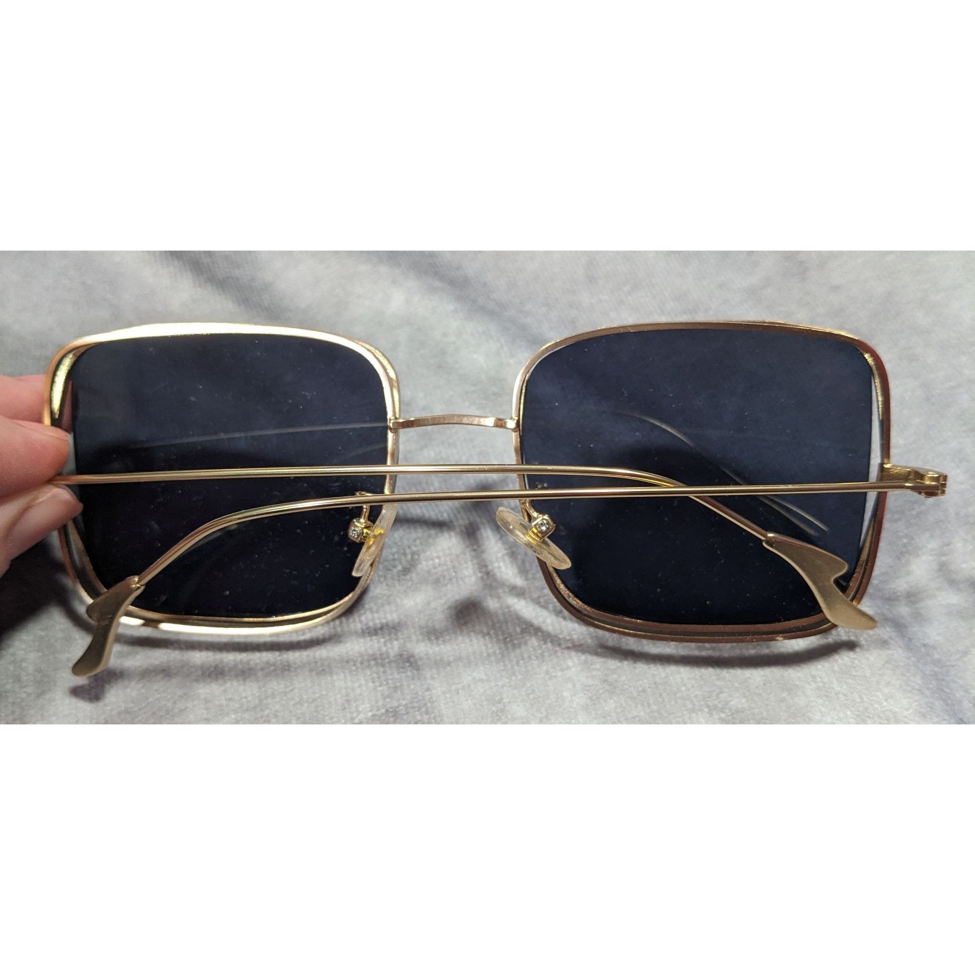 Other Unique Retro Double Lens Frame Gold Tone Square Sunglasses Size ONE SIZE - 7 Thumbnail