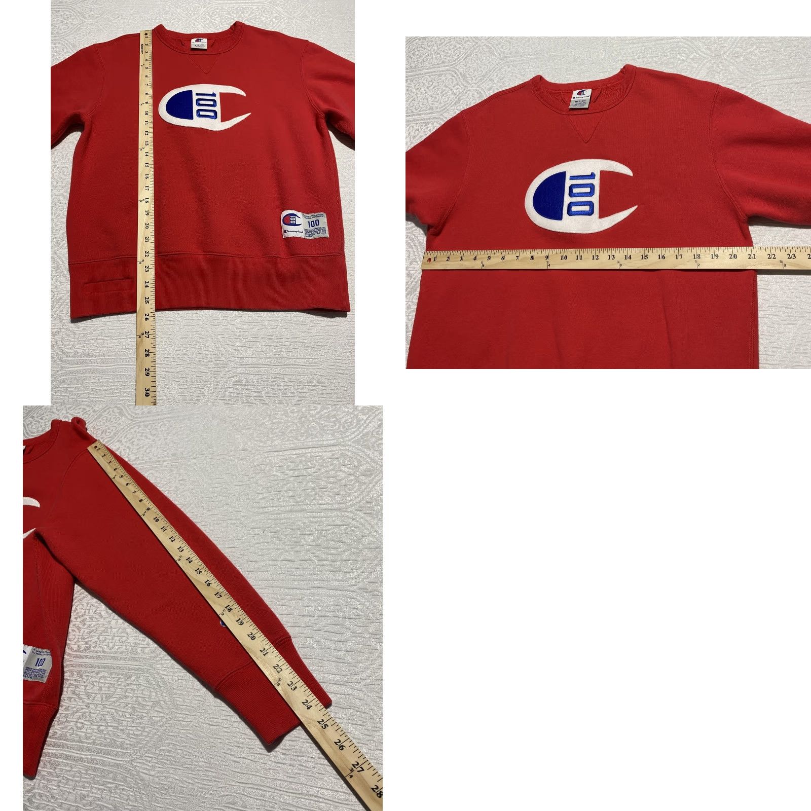 Champion Champion Sweatshirt Mens Medium Red 100 Big Logo Crewneck Fleece Size US M / EU 48-50 / 2 - 8 Thumbnail