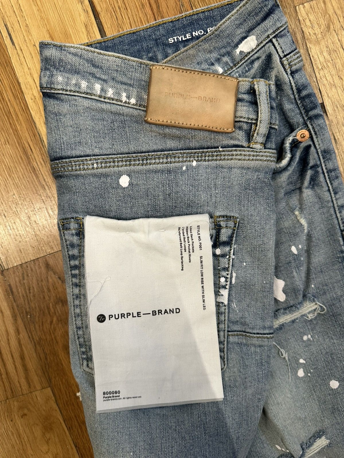 Purple Brand Purple Brand Distressed Splatter Blue Denim Jeans Size 31 Size US 31 - 4 Thumbnail