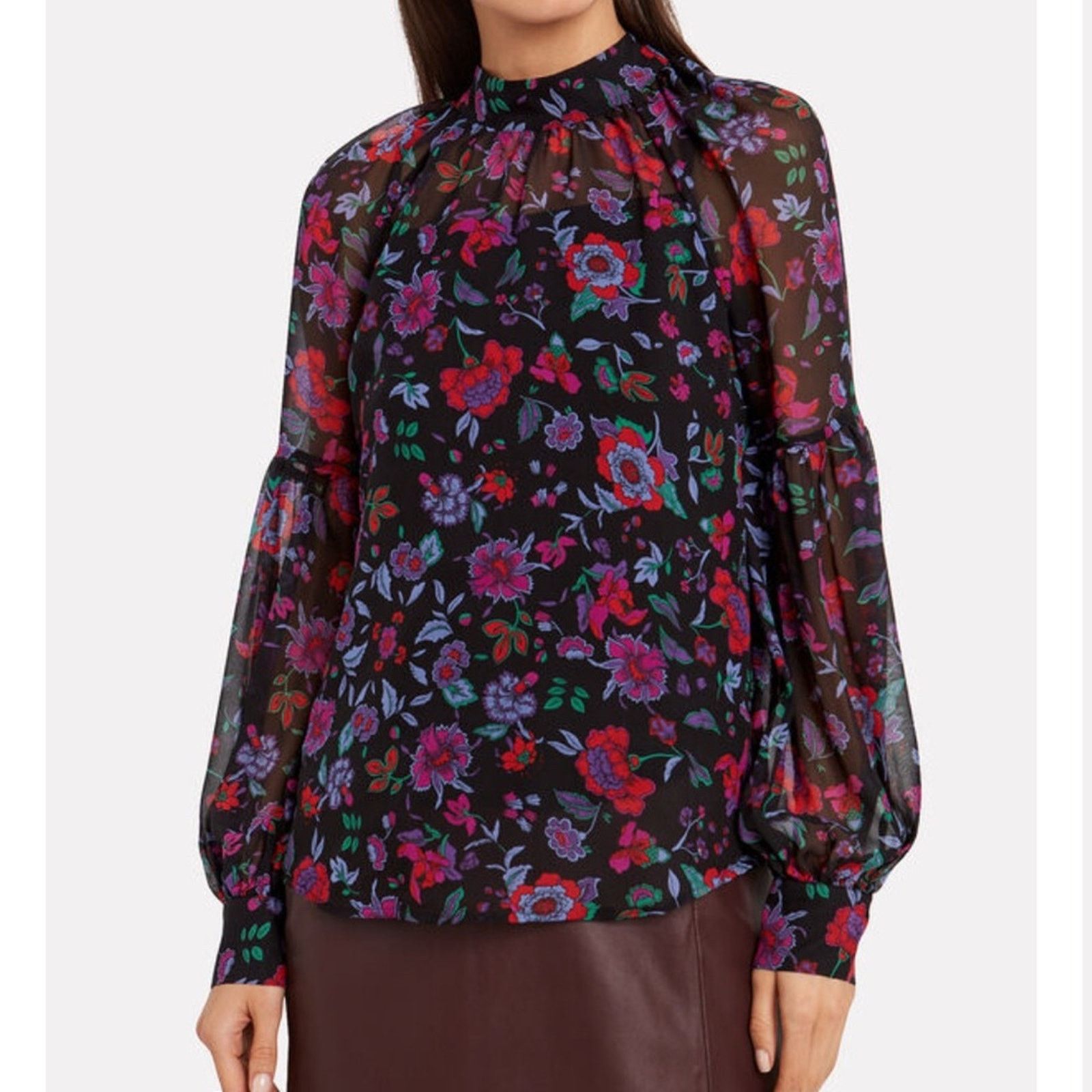 Veronica Beard Veronica Beard Cicely Silk Floral Long Sleeve Blouse Sz 8 Size M / US 6-8 / IT 42-44 - 1 Thumbnail