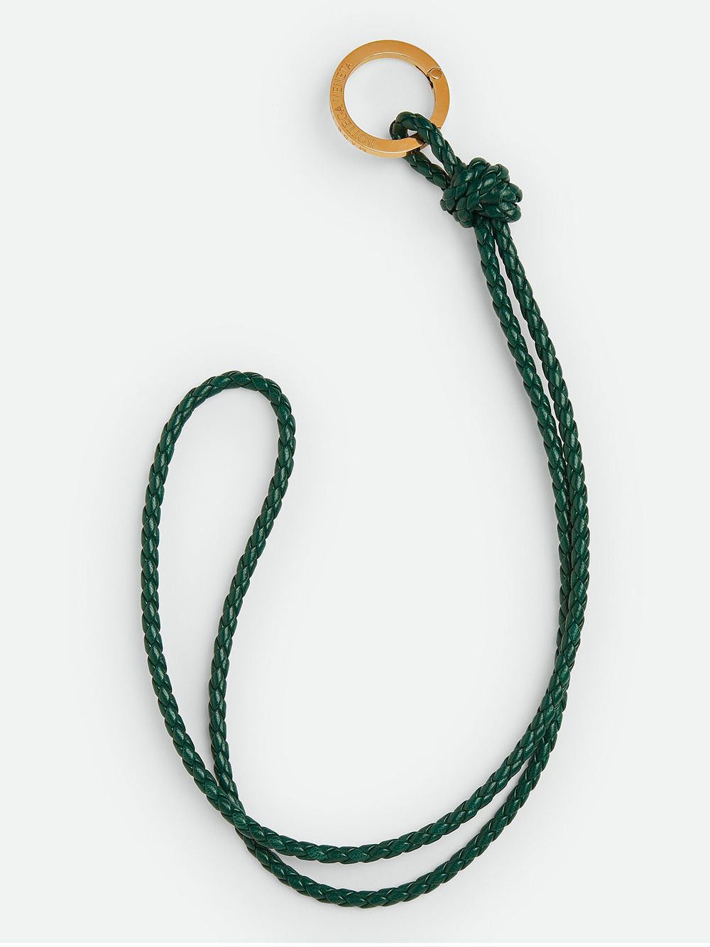 image of Bottega Veneta Long Intreccio Key Ring in Green, Women's