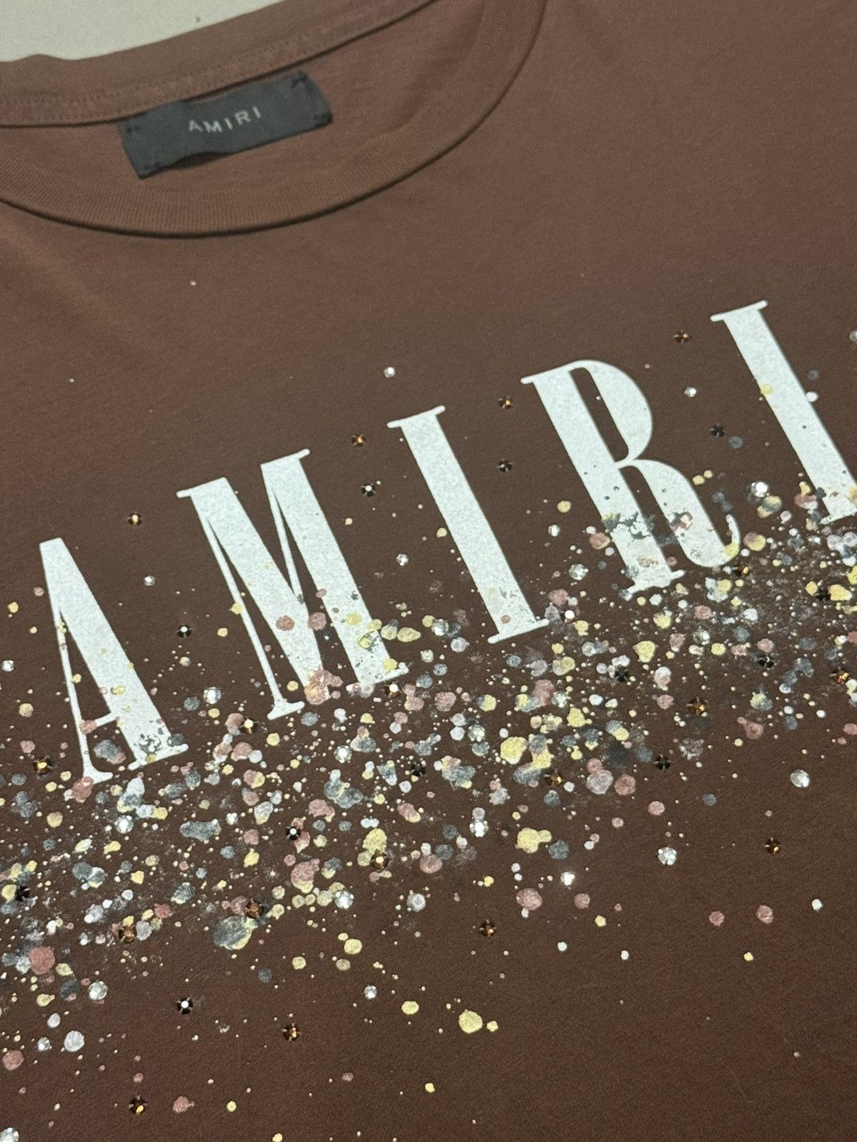 Amiri Amiri Brown Crystal T Shirt Size US M / EU 48-50 / 2 - 2 Thumbnail