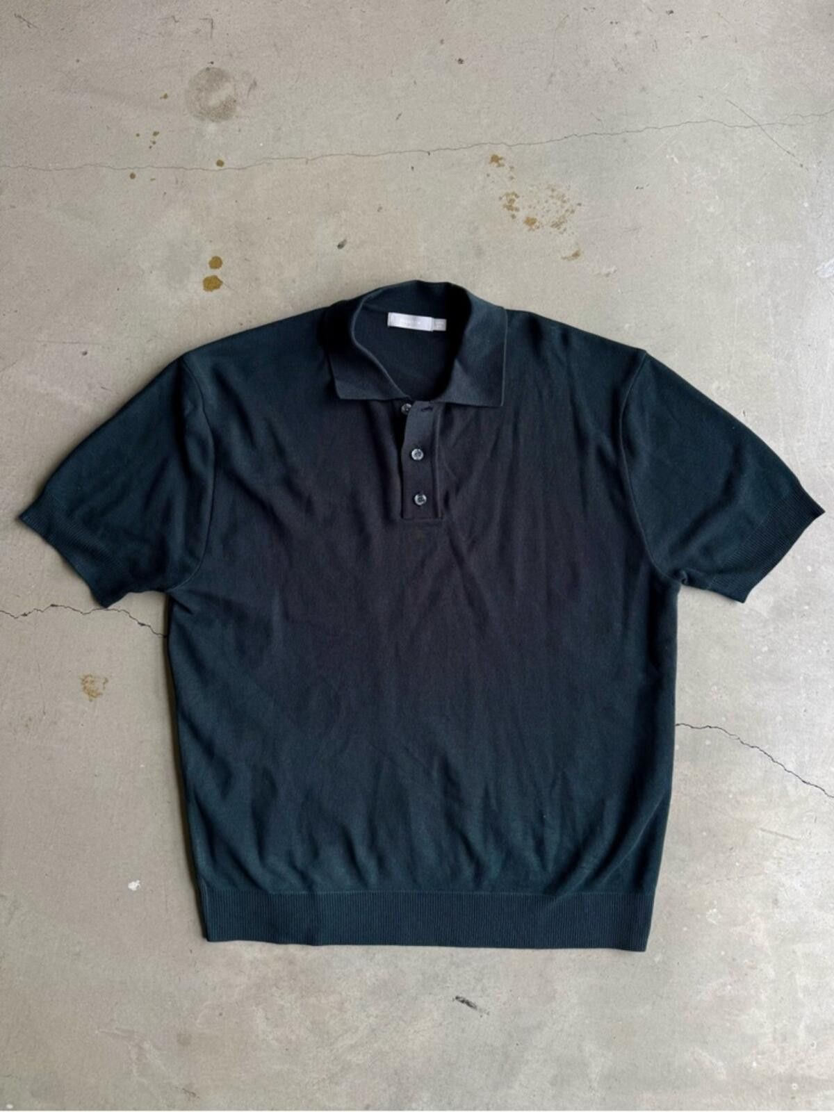 (multee)project Project M / Collared Knit Polo Shirt / dark green Size US M / EU 48-50 / 2 - 2 Thumbnail