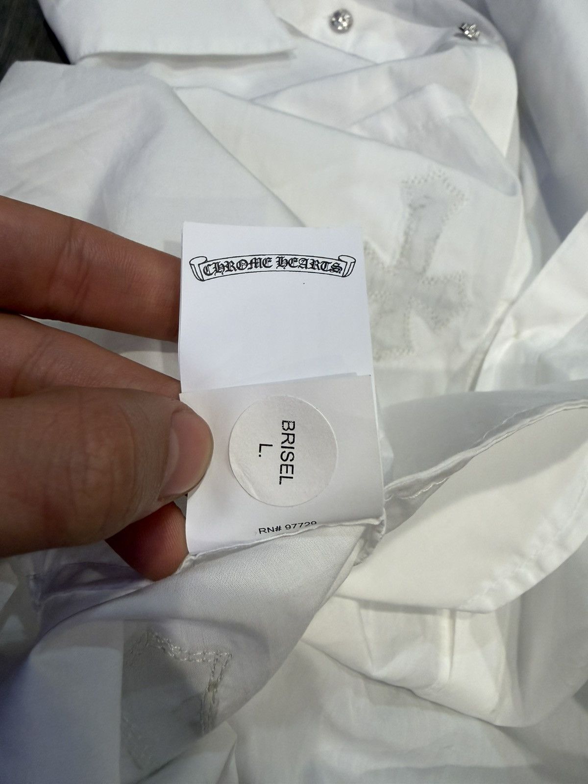 Chrome Hearts CHROME HEARTS 'WHITE PATCH' BUTTON DRESS SHIRT Size US M / EU 48-50 / 2 - 13 Thumbnail