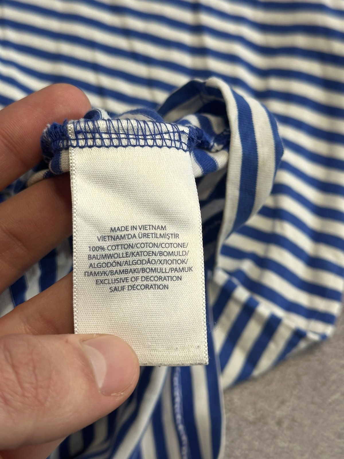 Polo Ralph Lauren 🦕 Polo Ralph Lauren Stripe Cotton T-Shirt Size US XXL / EU 58 / 5 - 4 Thumbnail