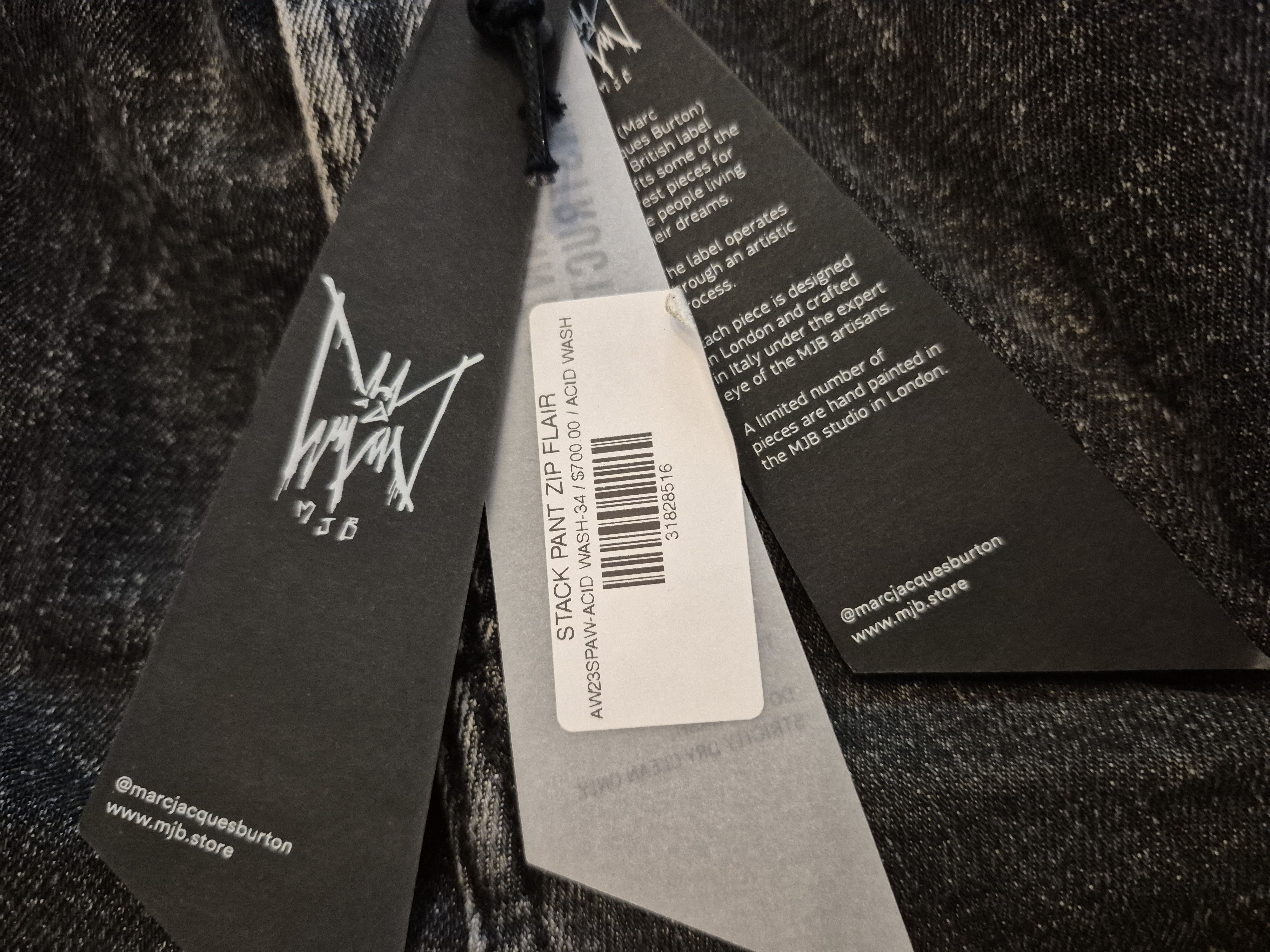 Marc Jacques Burton MJB Marc Jacques Burton Black Stack Acid Wash Jeans Size US 34 / EU 50 - 7 Thumbnail